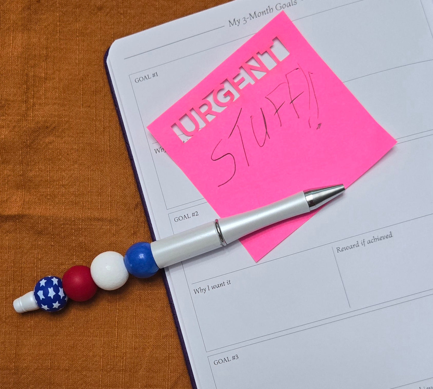 Red, White and Blue Pen