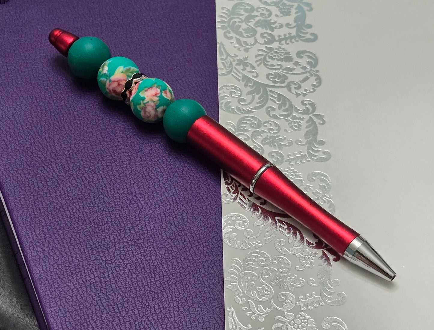 Green Floral Pen