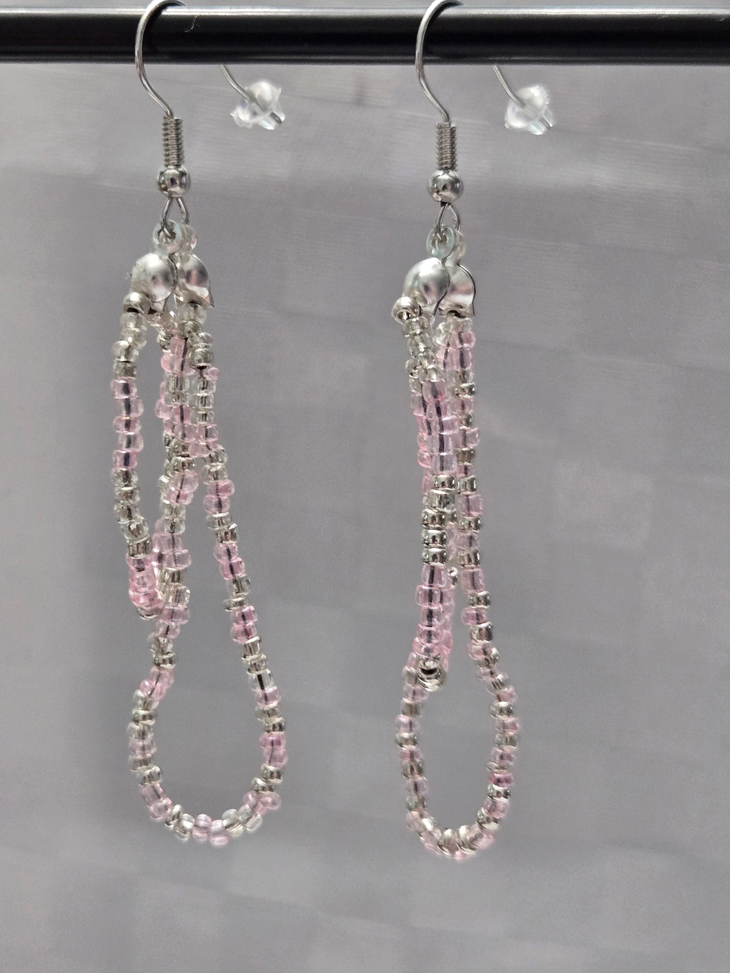Pink and Silver Earrings
