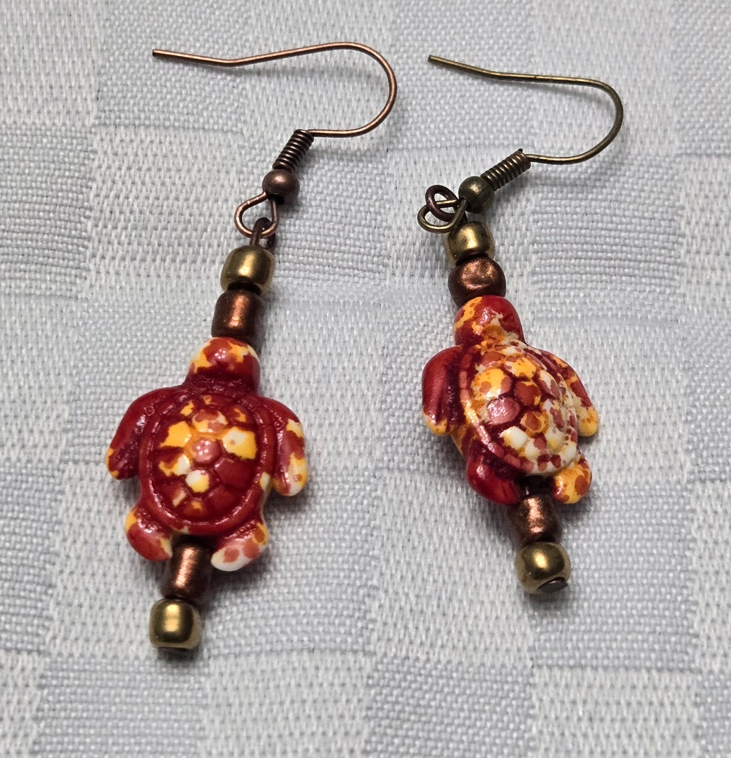 Red Turtle Earrings