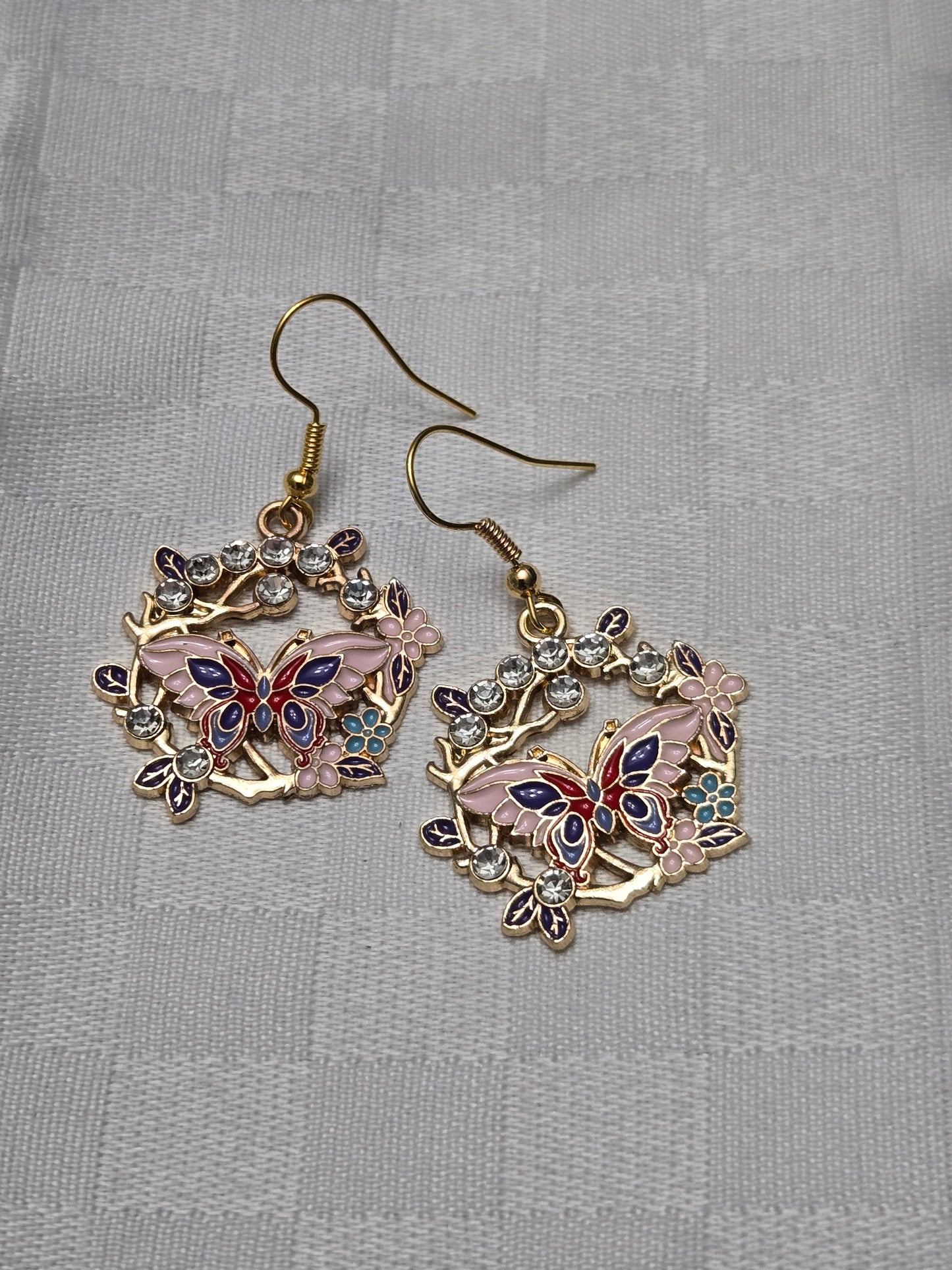 Pale Pink Butterfly Earrings