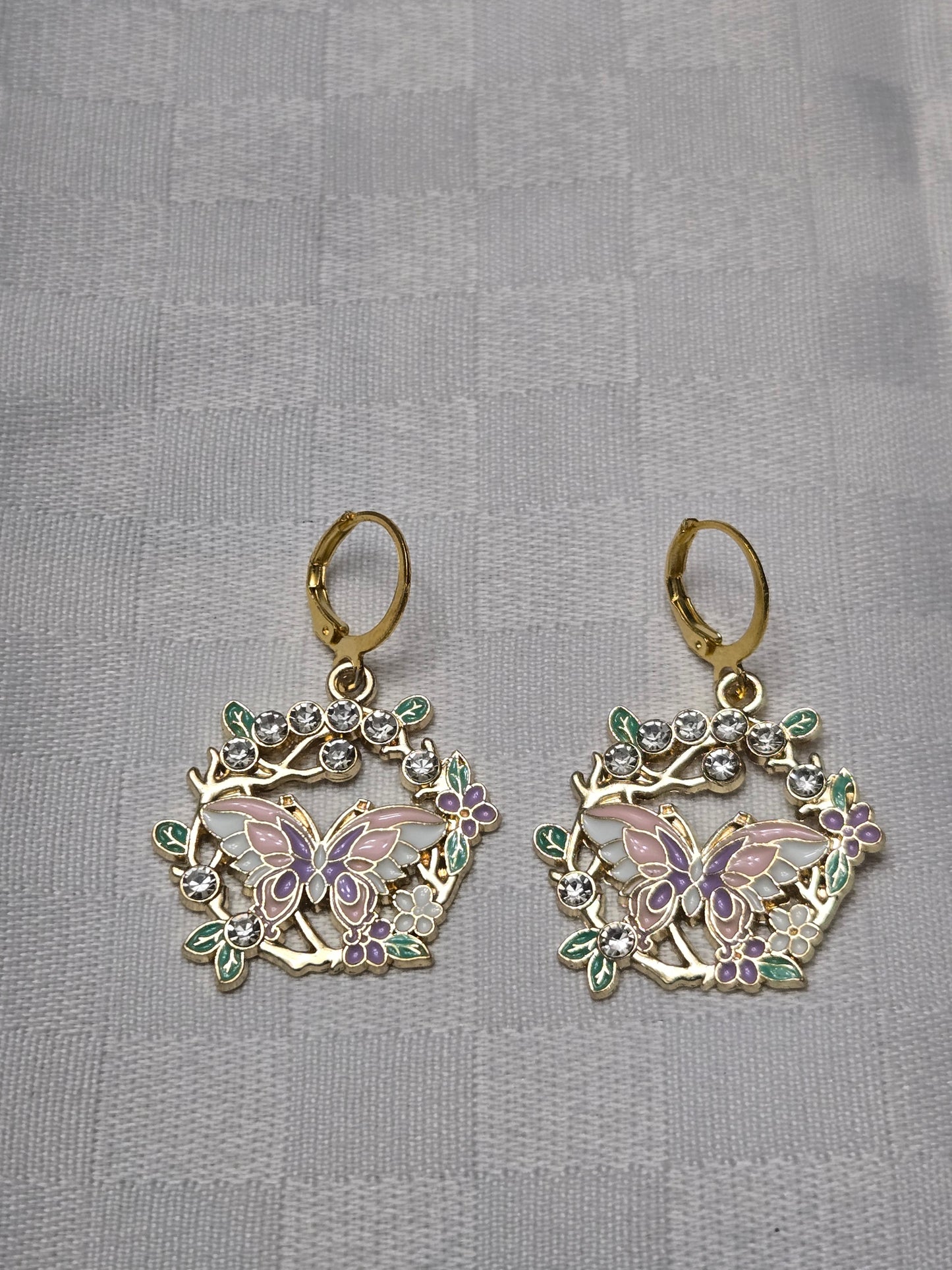 White Butterfly Earrings