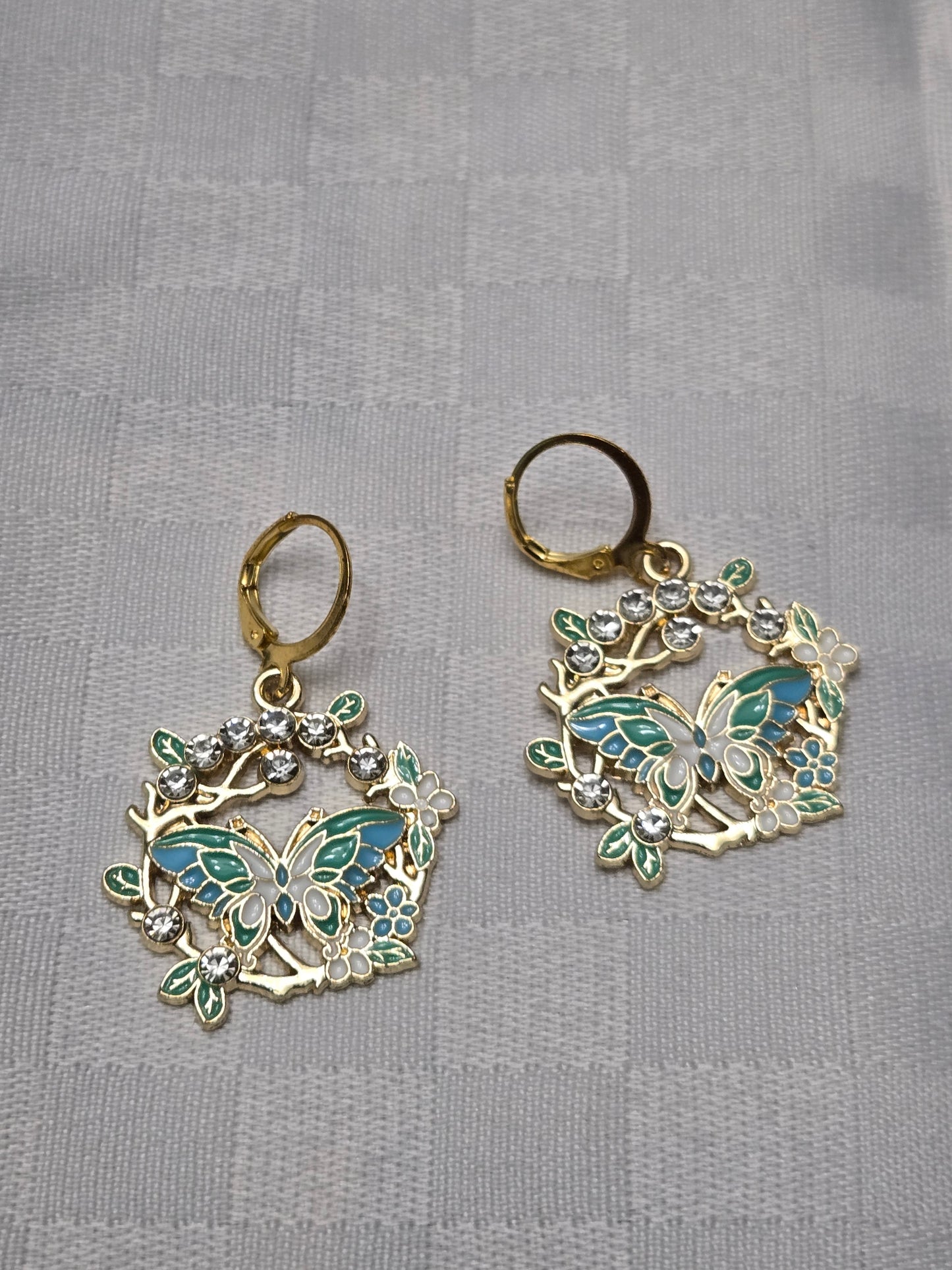 Green Butterfly Earrings