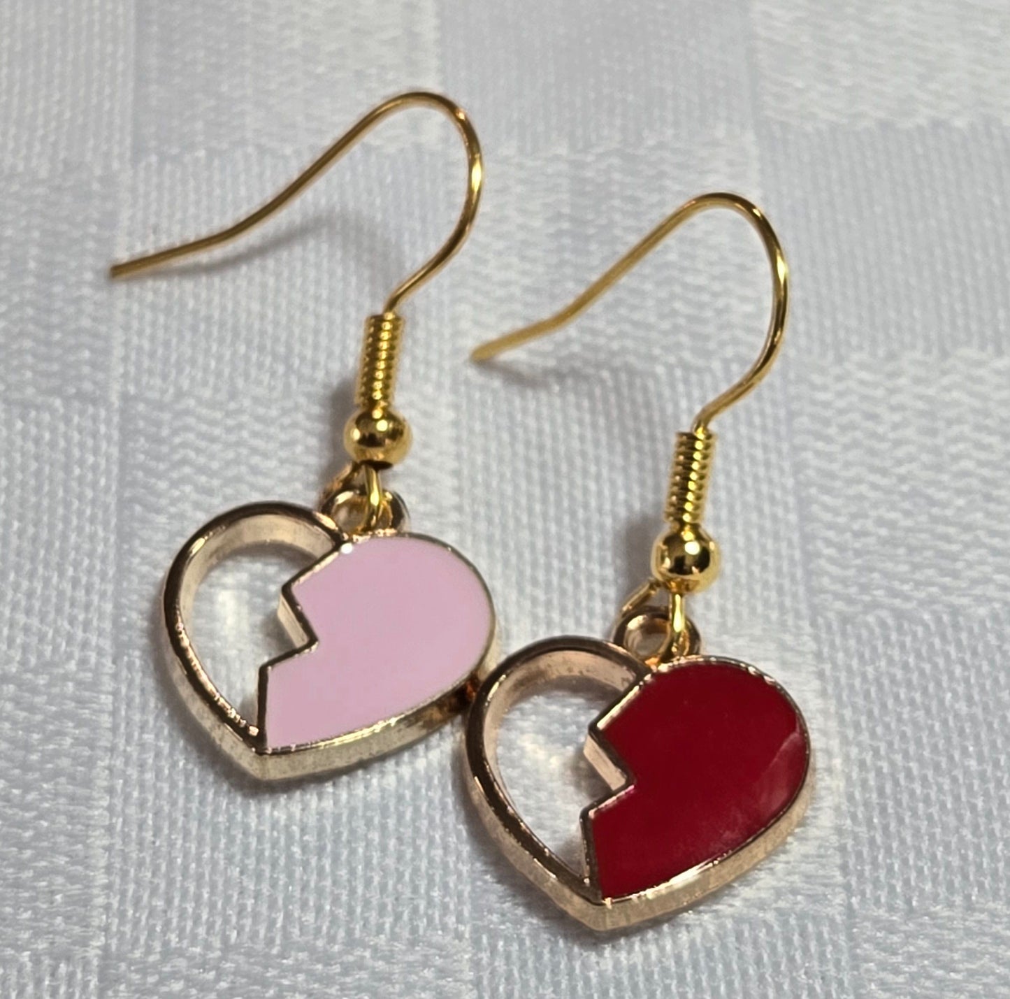 Mismatched Heart Charm Earrings
