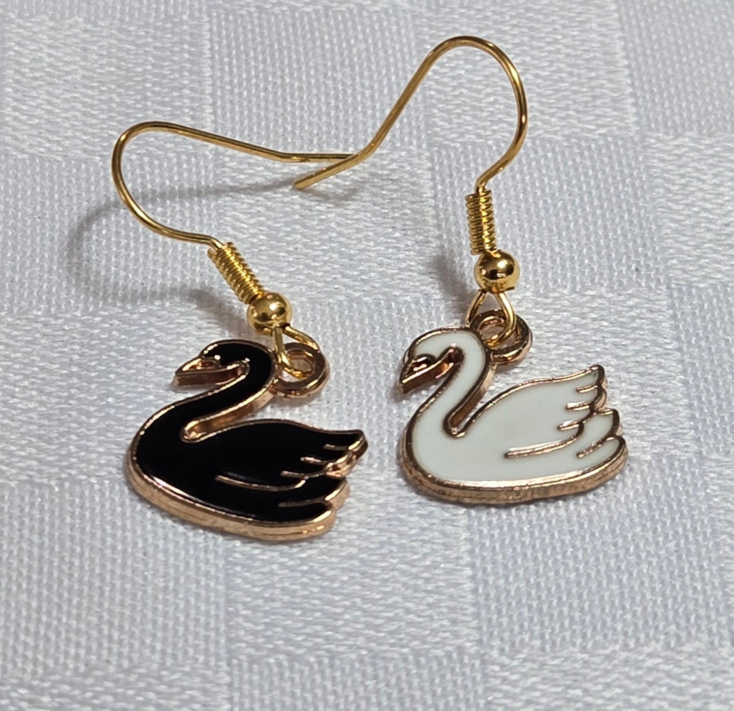 Mismatched Swan Charm Earrings