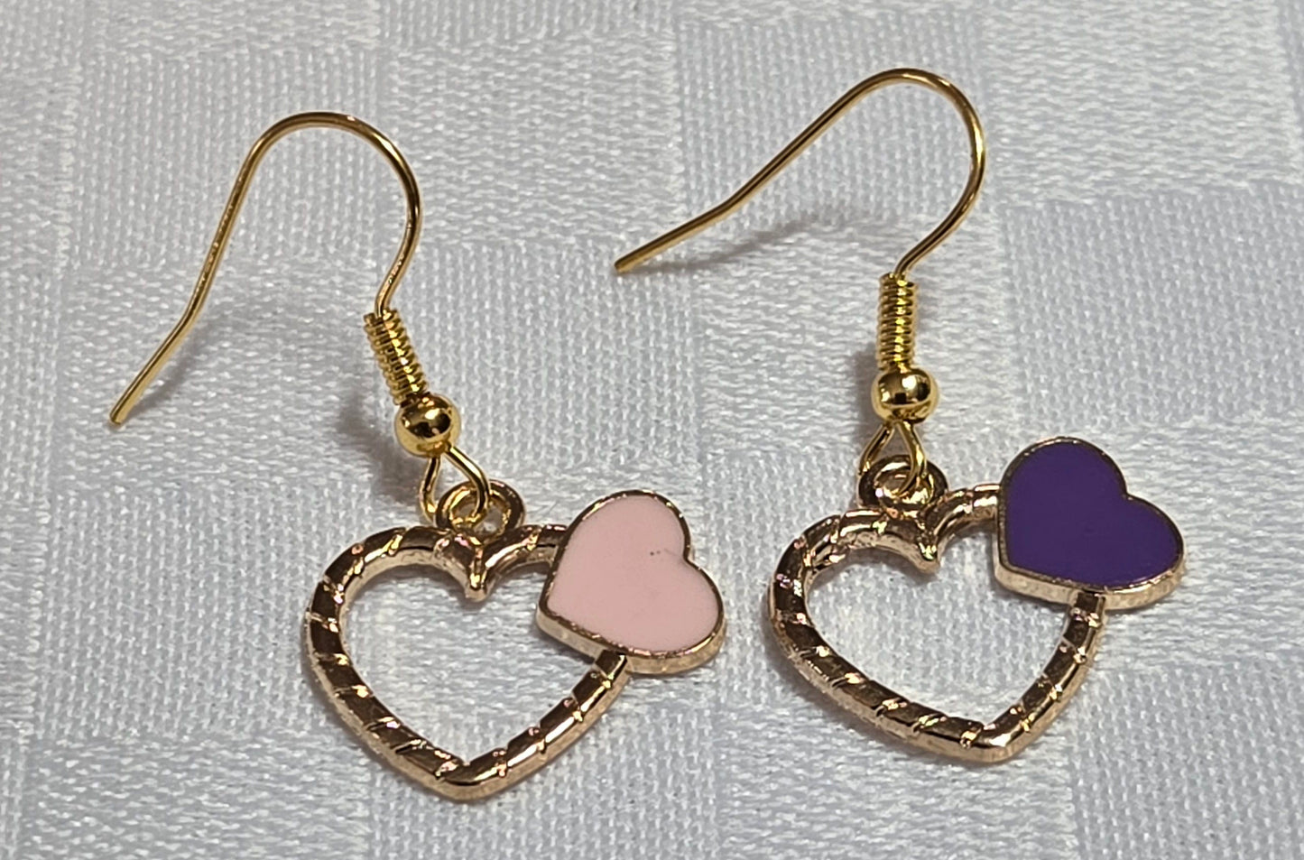 Mismatched Heart Charm Earrings