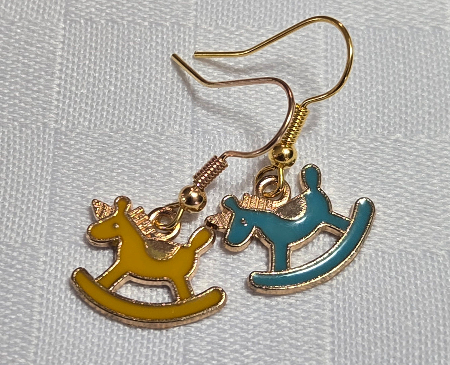 Mismatched Rocking Unicorn Charm Earrings