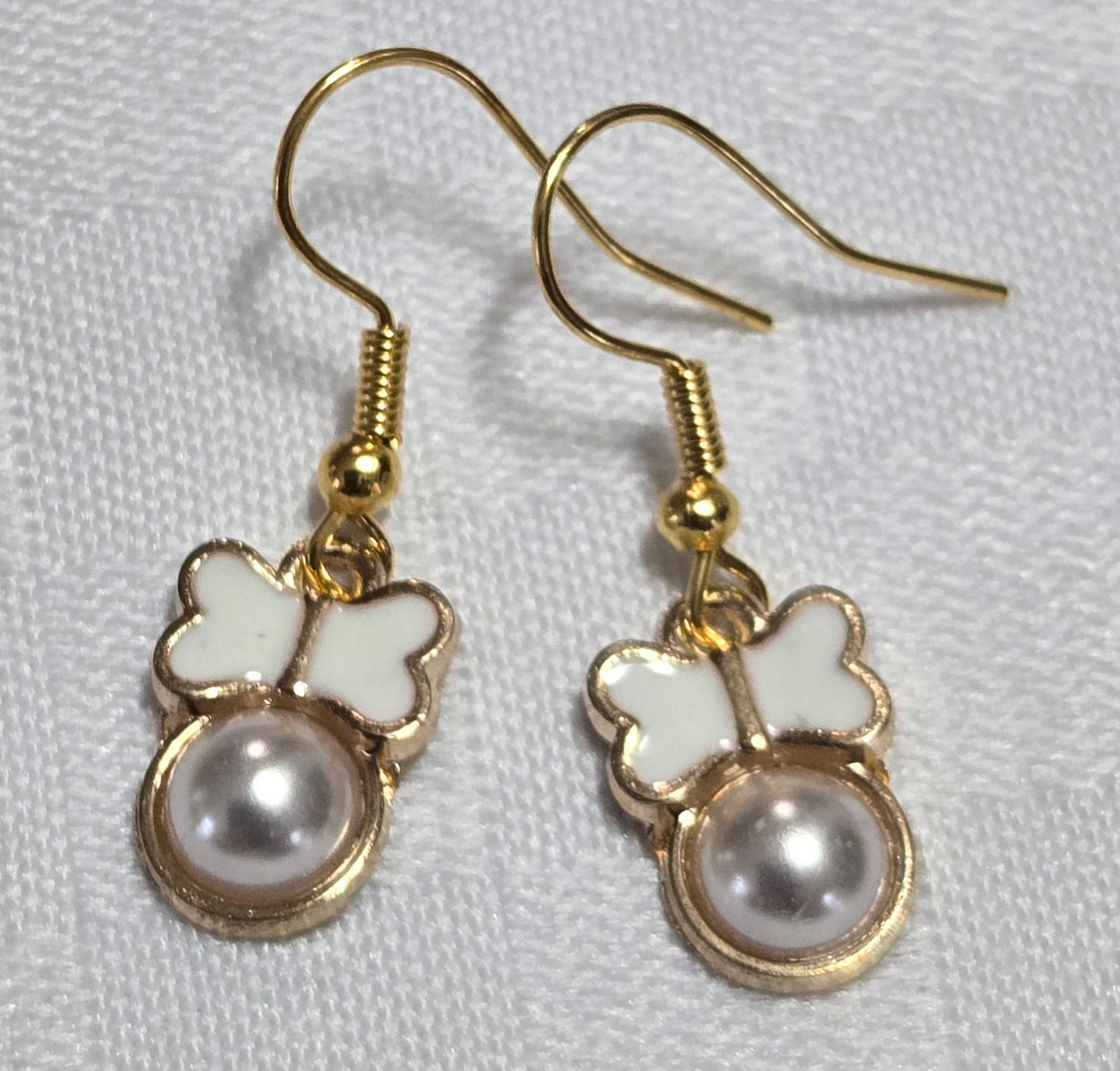 Butterfly and Pearl Charm Earrings