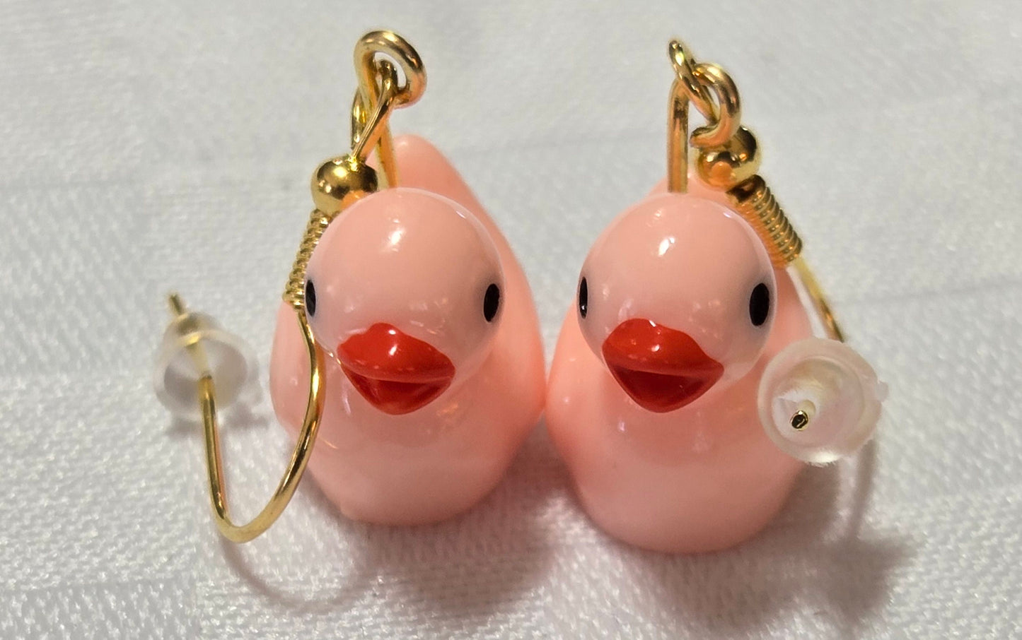 Pink Rubber Duck Earrings