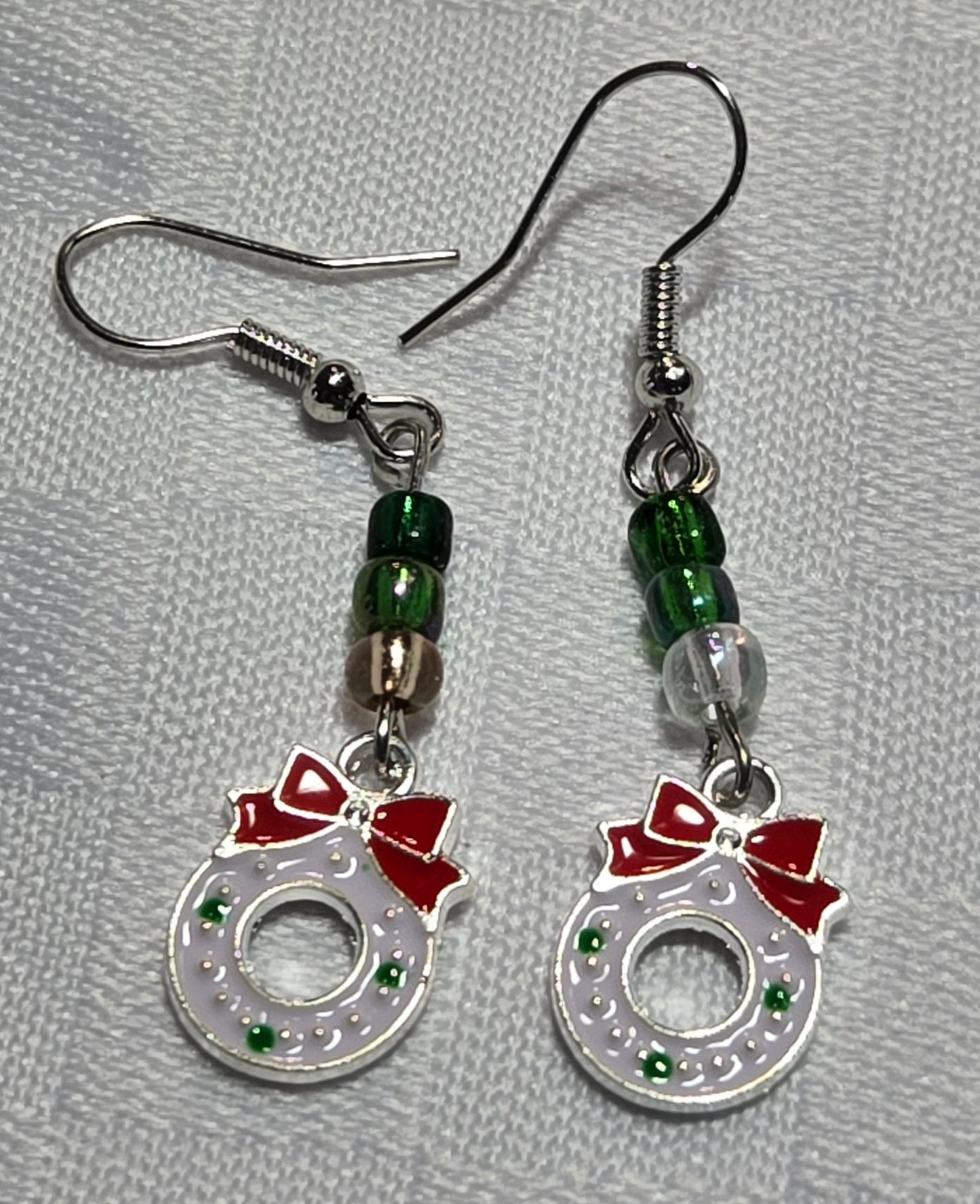 2-inch Christmas Wreath Earrings