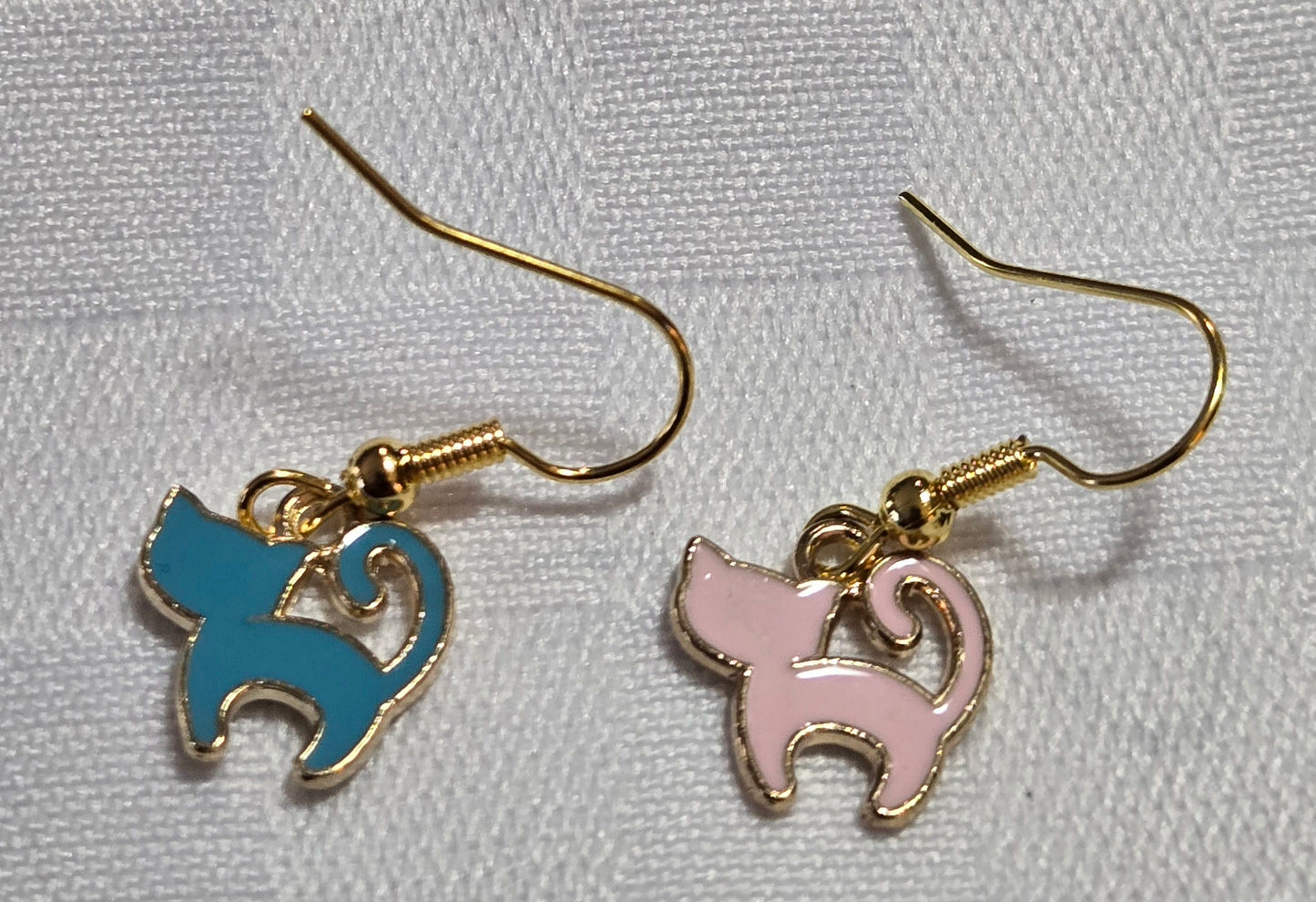 Mismatched Kitten Charm Earrings