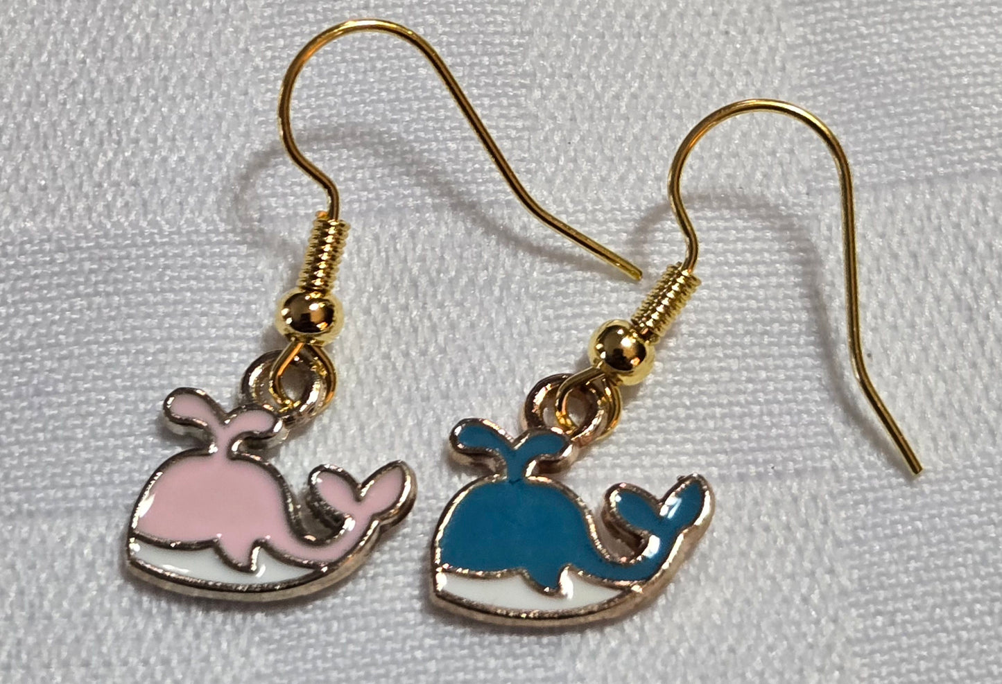 Mismatched Whale Charm Earrings