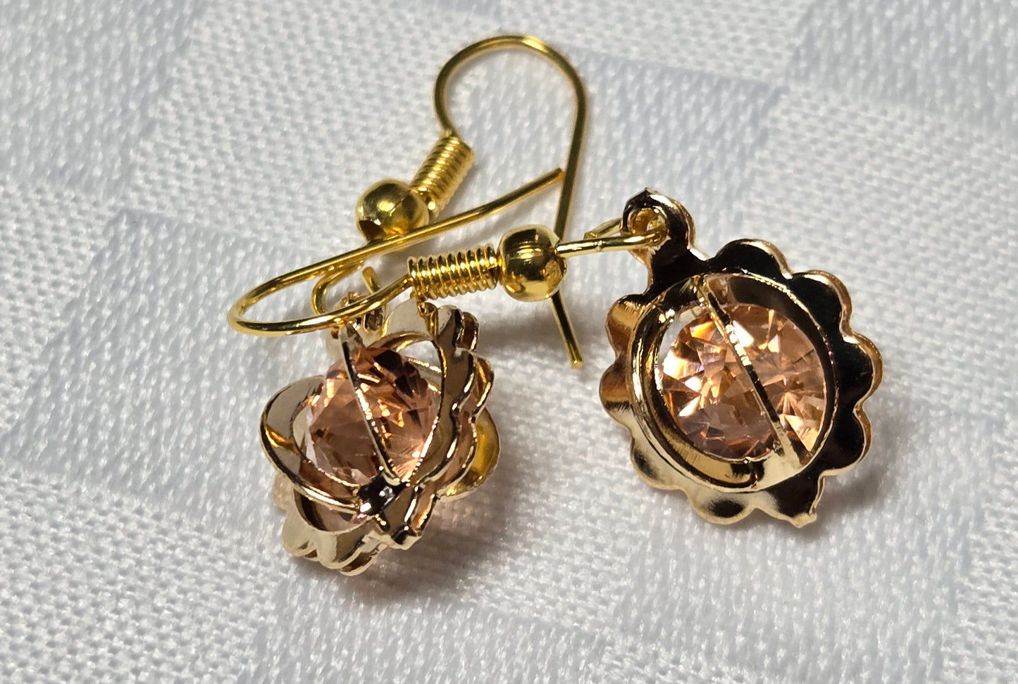Champagne Colored Stone Earrings