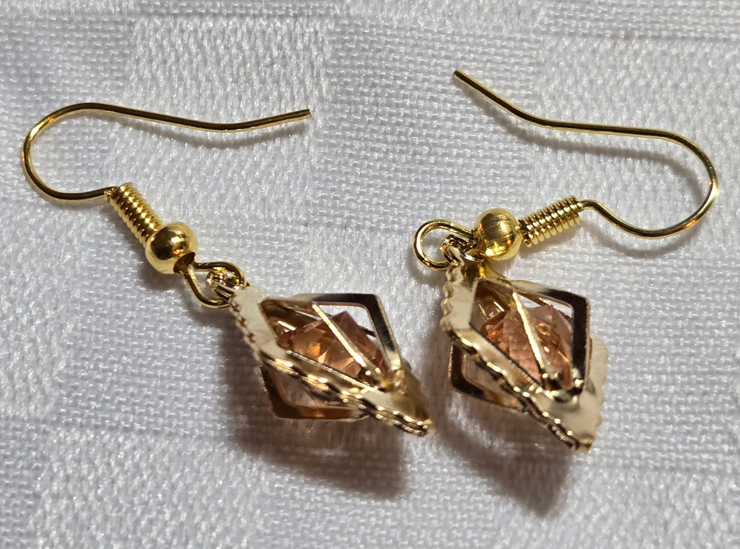 Champagne Colored Stone Earrings