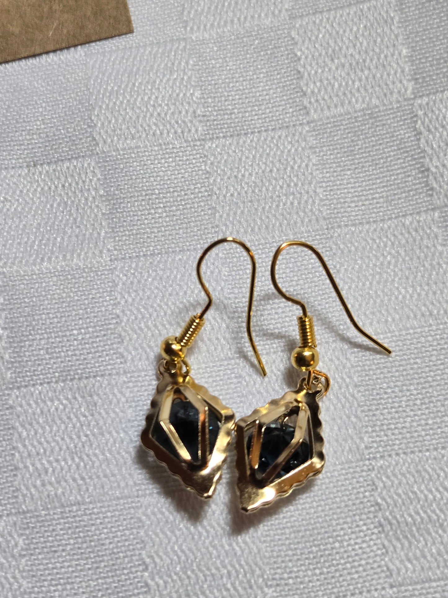 Black Colored Stone Earrings