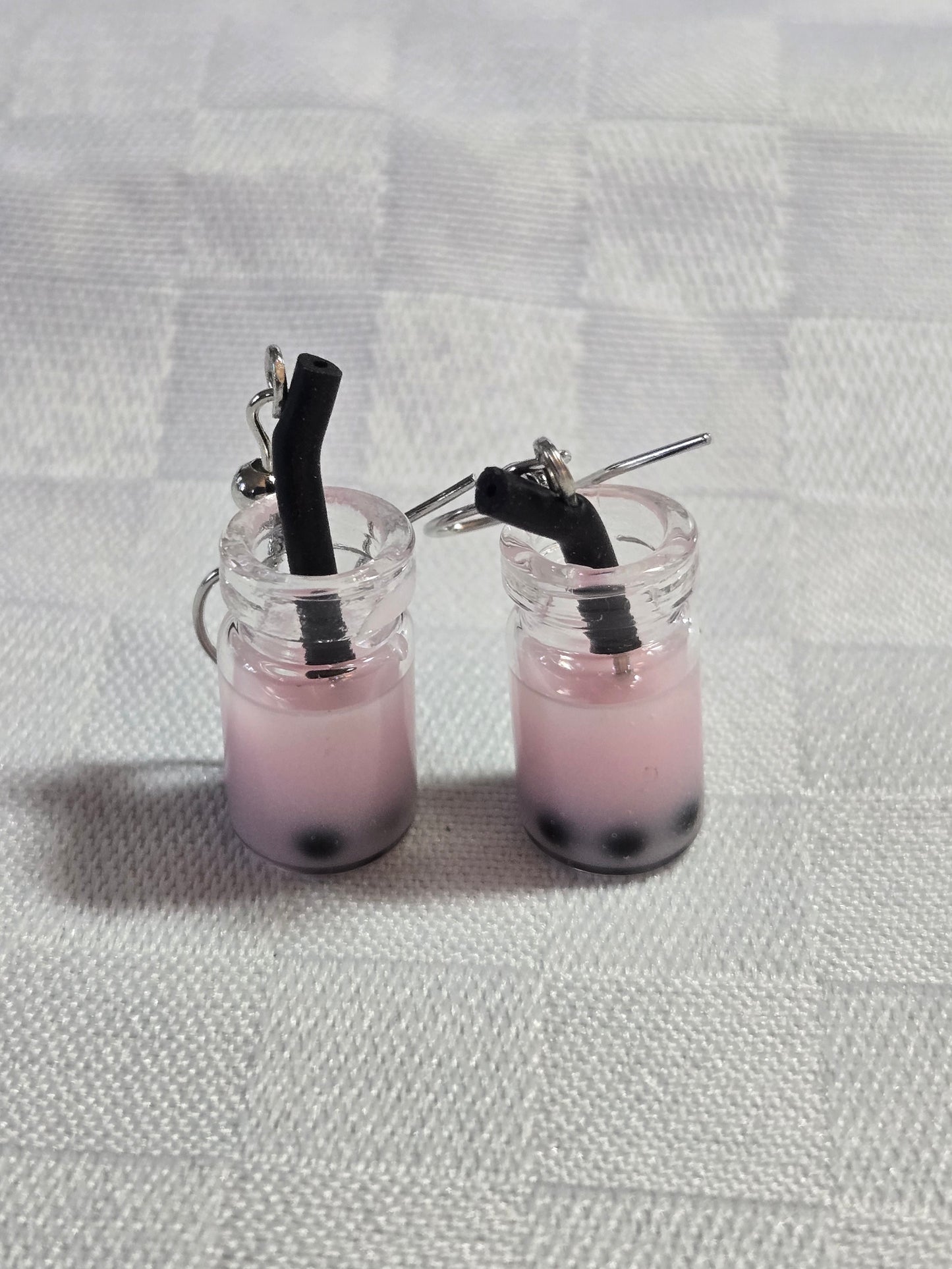 Strawberry Boba Tea Earrings