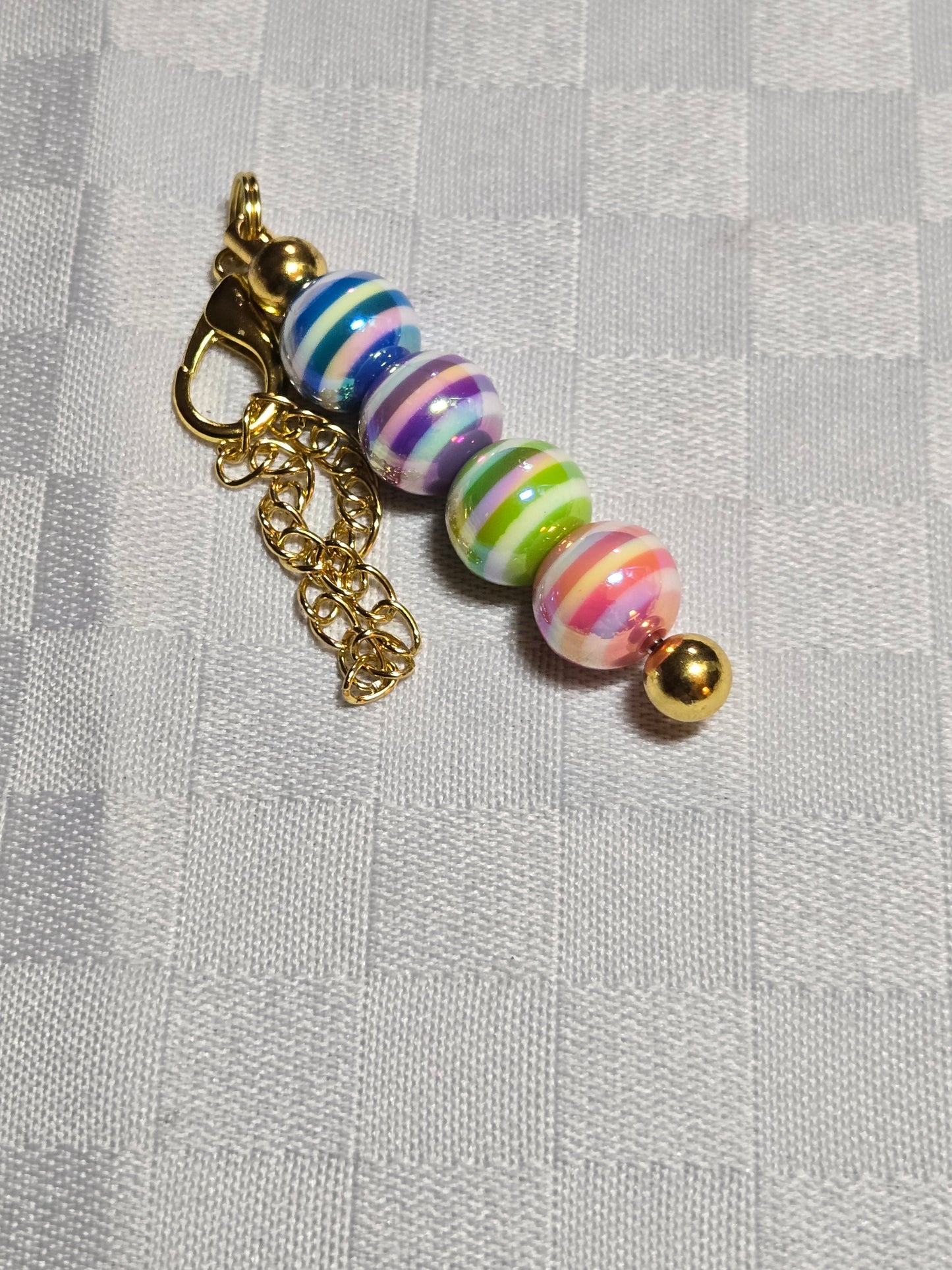 Candy Striped mirror/bag/cup Charm