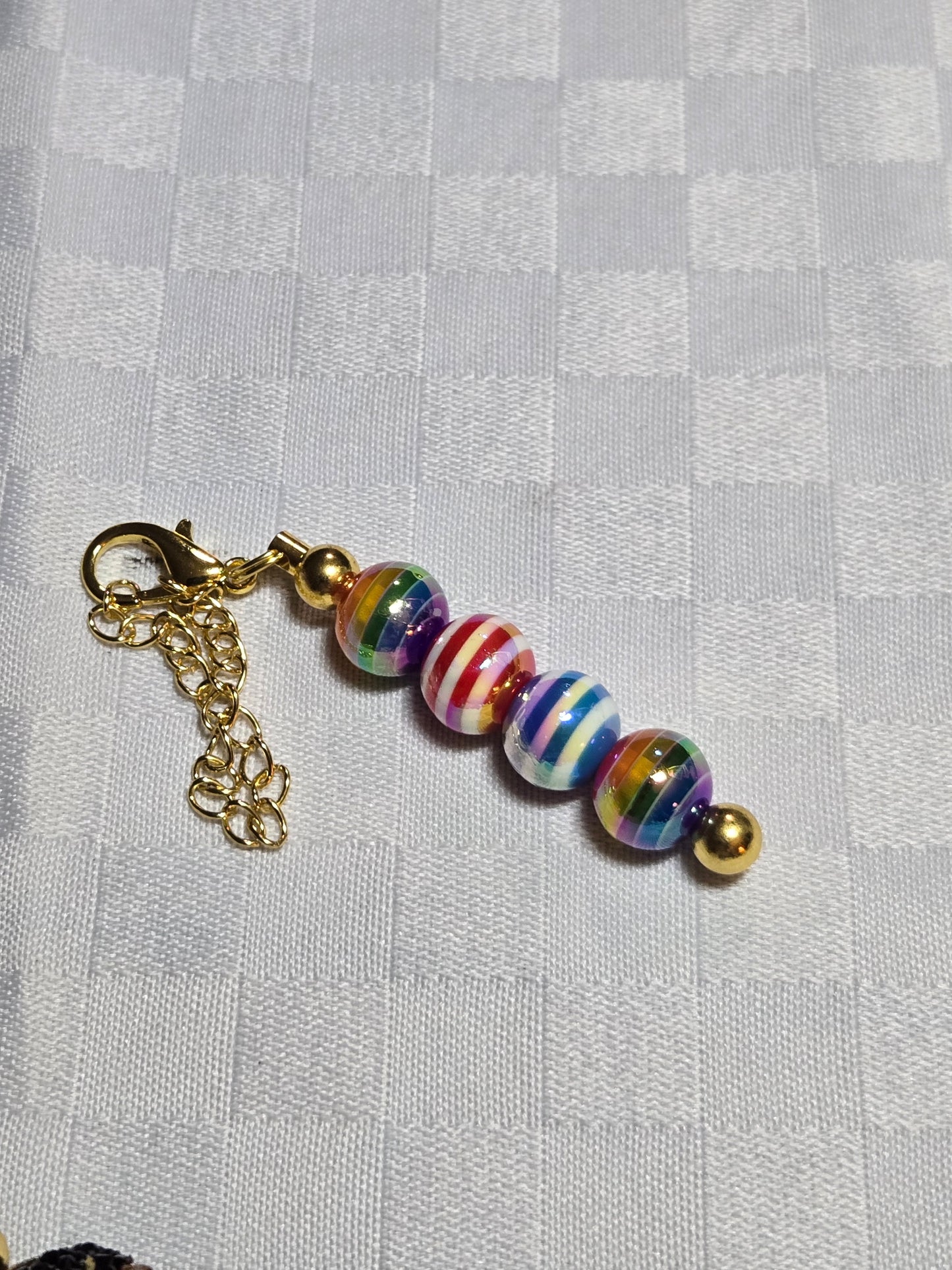 Candy Striped mirror/bag/cup Charm