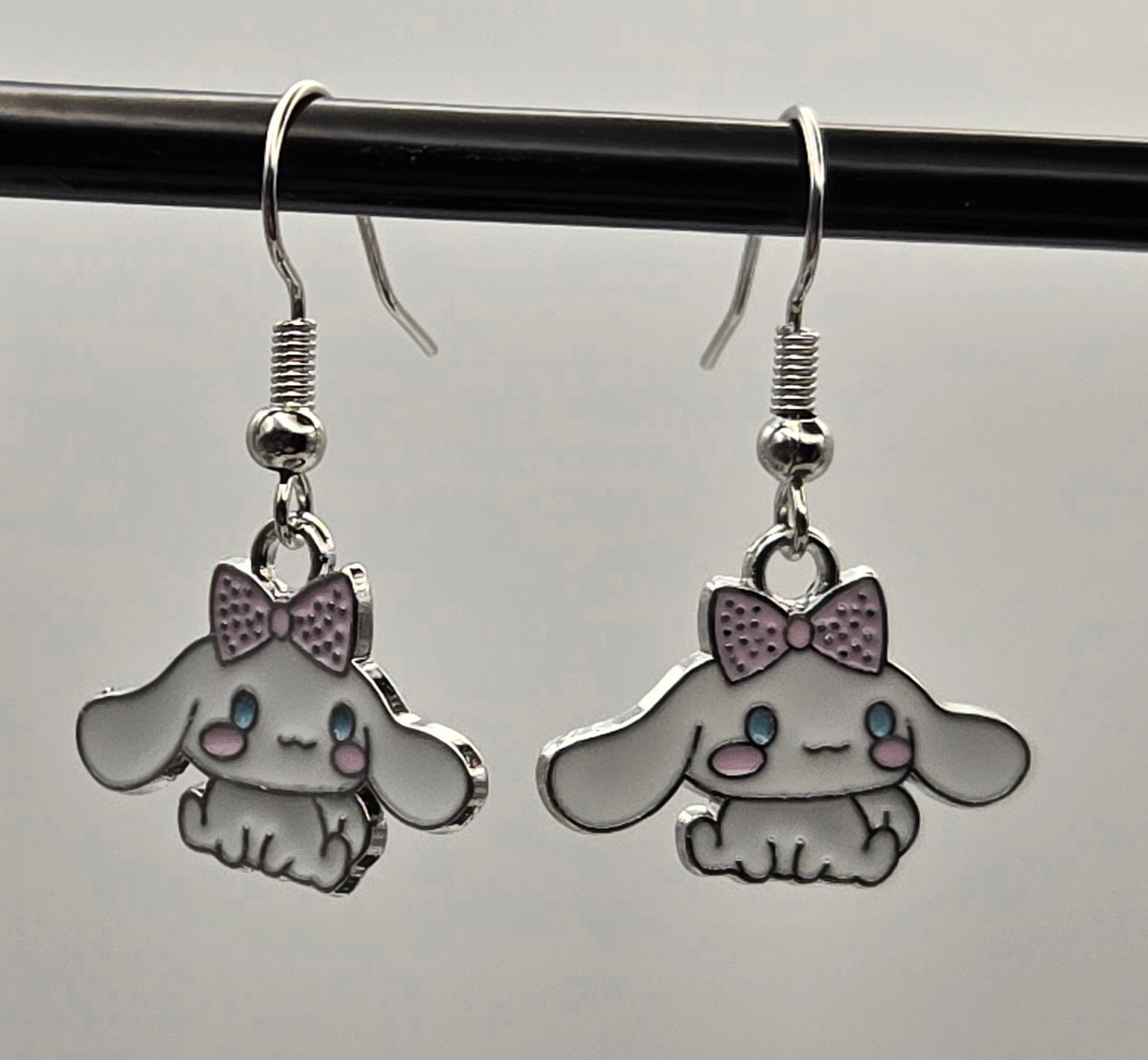 Bunny with Pink Bow Earrings