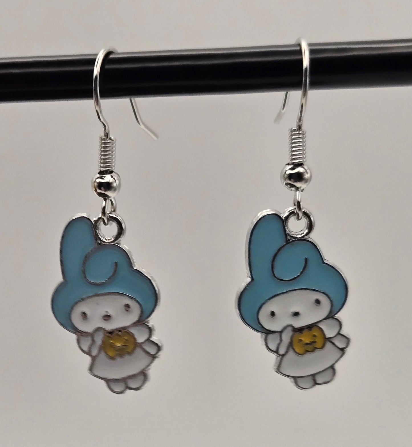 Bunny with Blue Hat Earrings