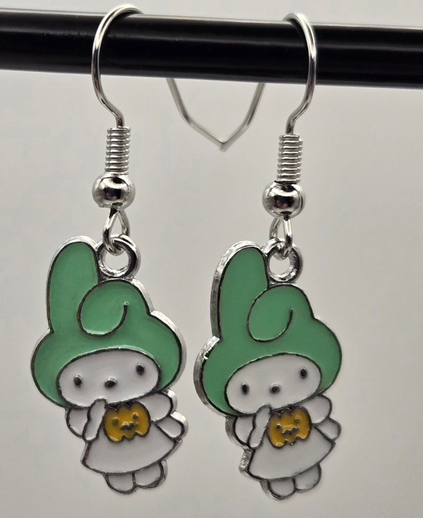 Bunny with Green Hat Earrings