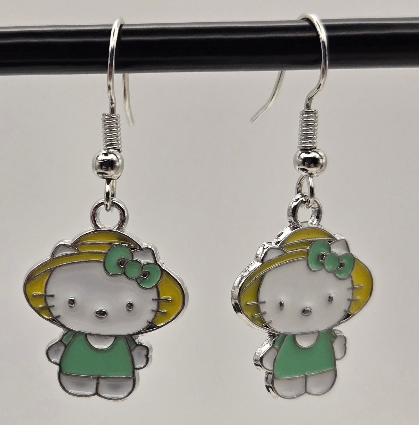 Kitty with Yellow Hat Earrings