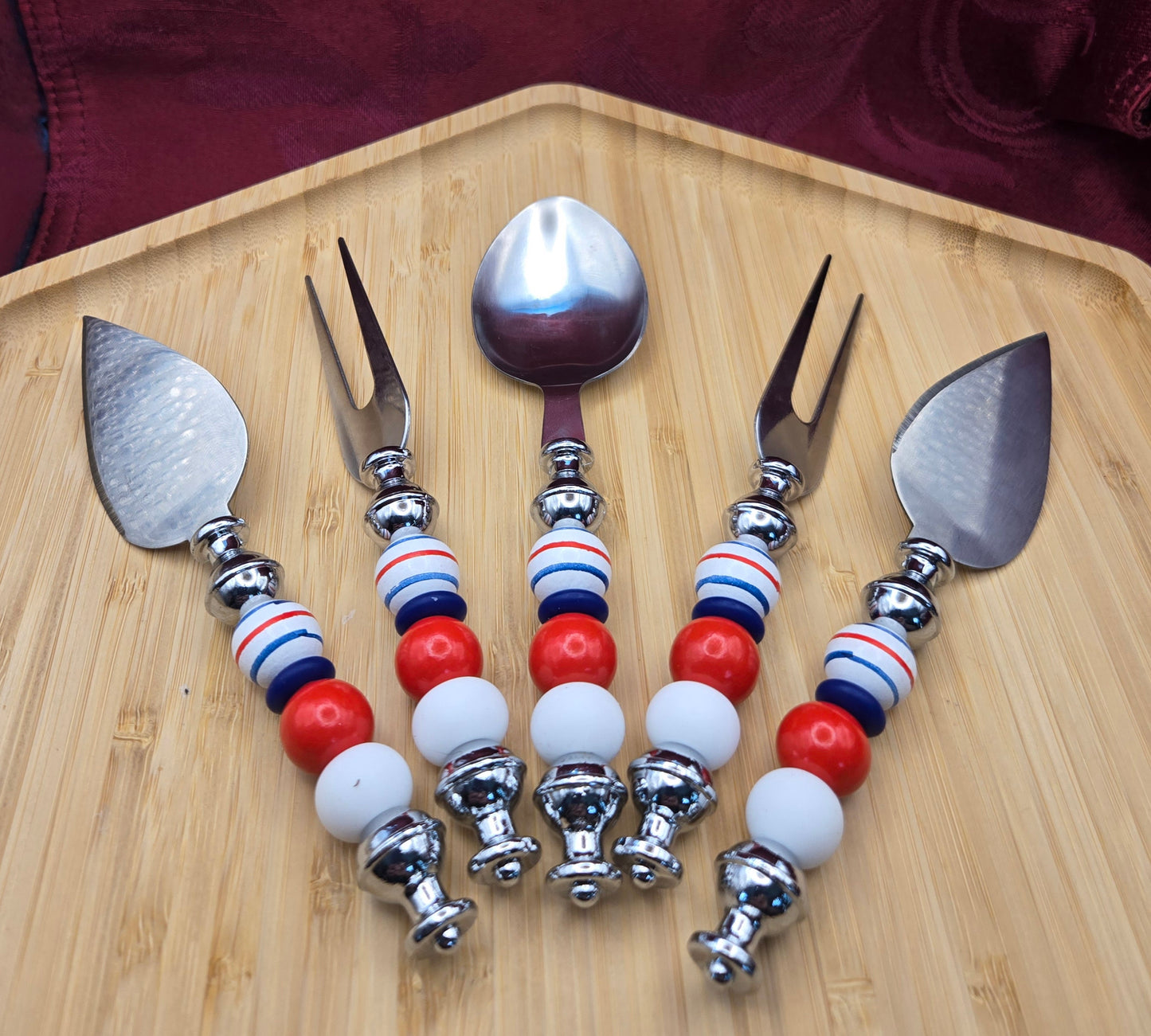 5 Piece, Red, White and Blue Hostess Set