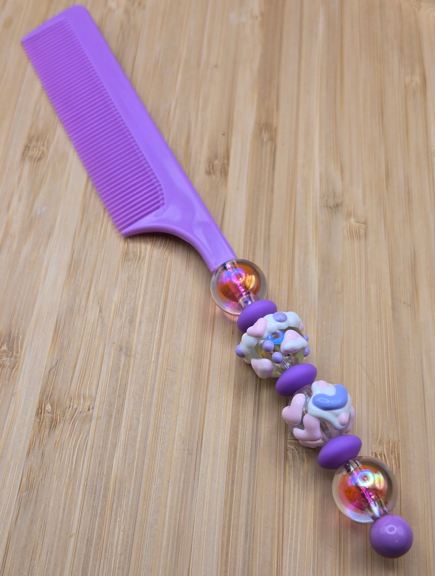 Purple Comb with Candy Bead Accents