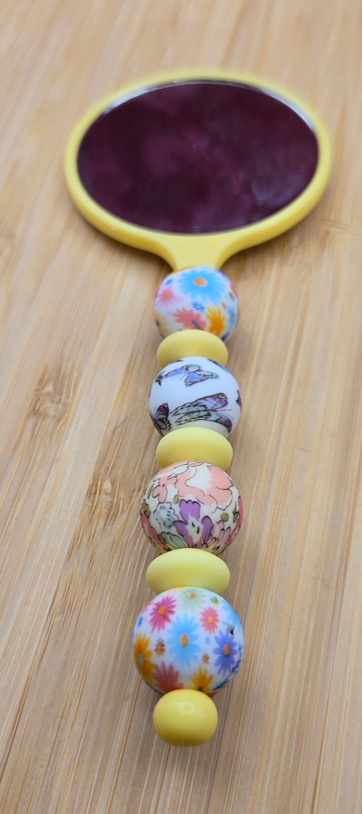 Yellow Butterfly Comb and Mirror Set