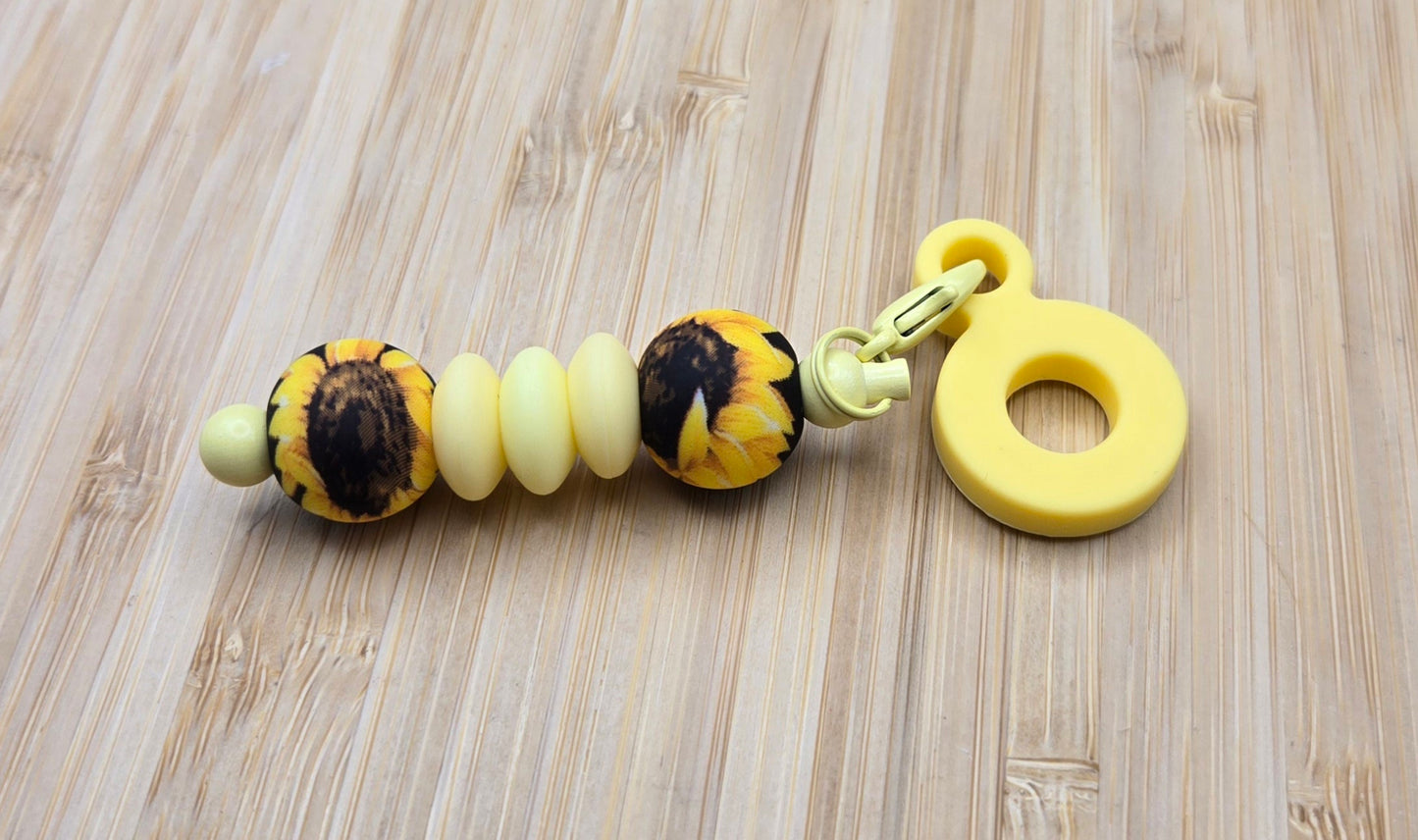 Yellow Straw Charm with Sunflower Beads