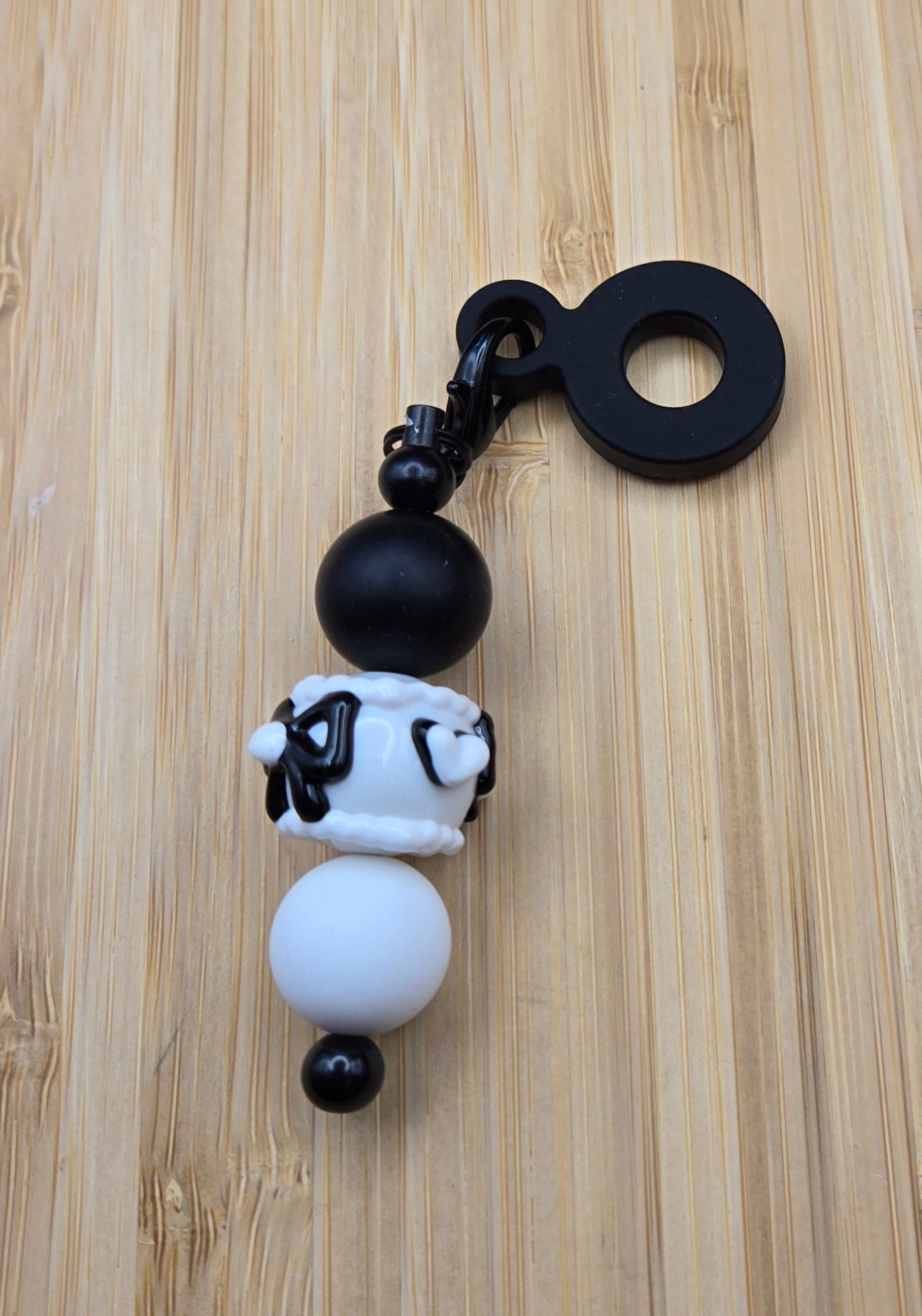 Black and White Straw Charm