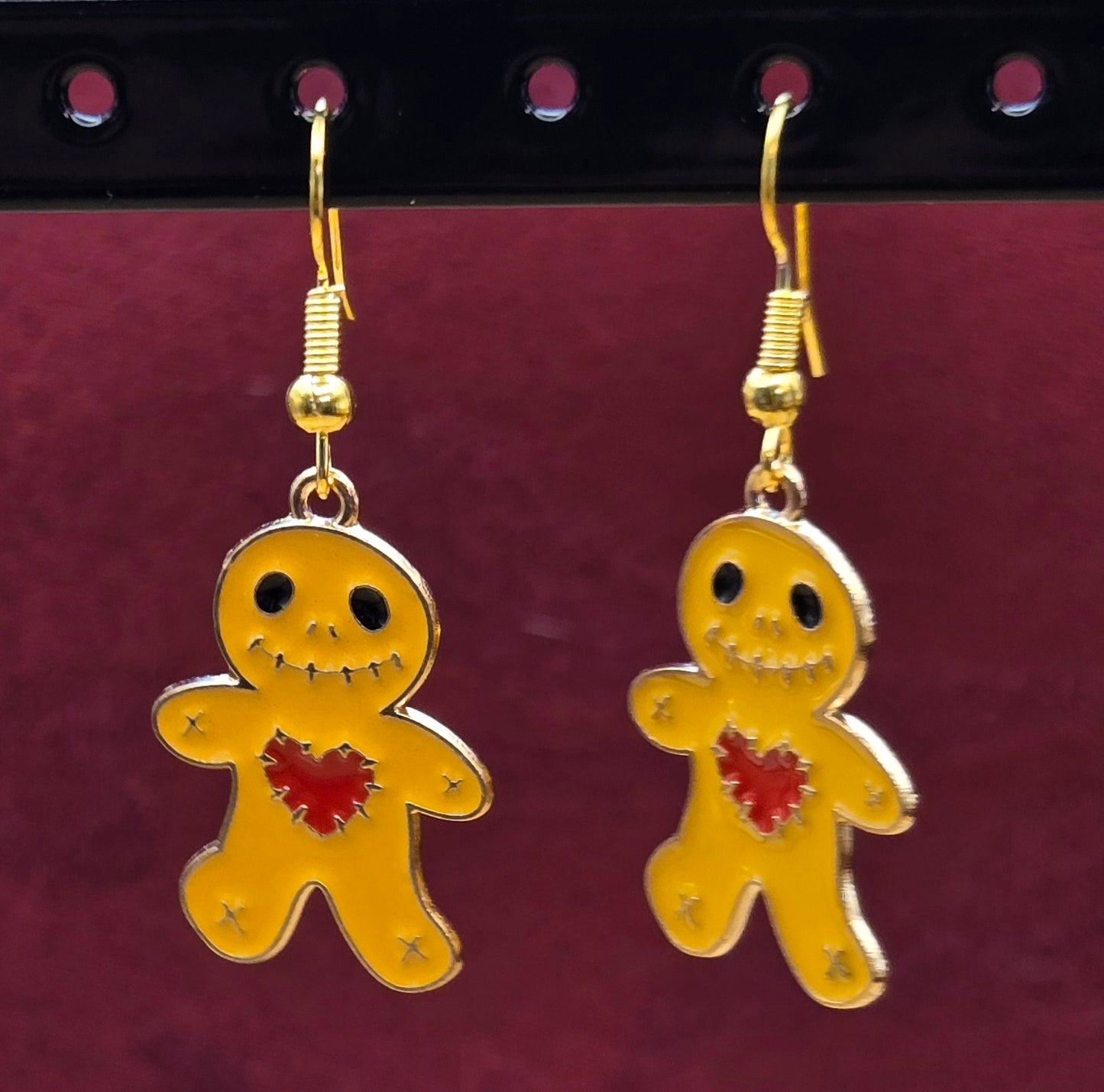 Spooky Voodoo Gingerbread Doll Earrings