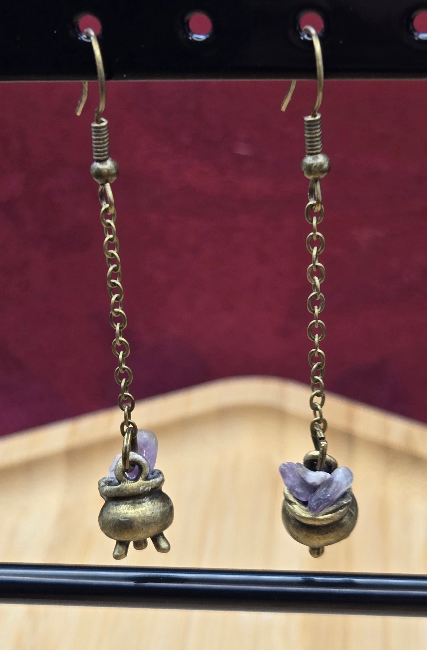 Brushed Brass Cauldron Earrings