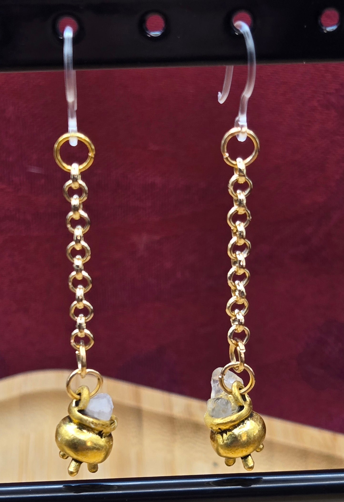 Gold Cauldron Earrings