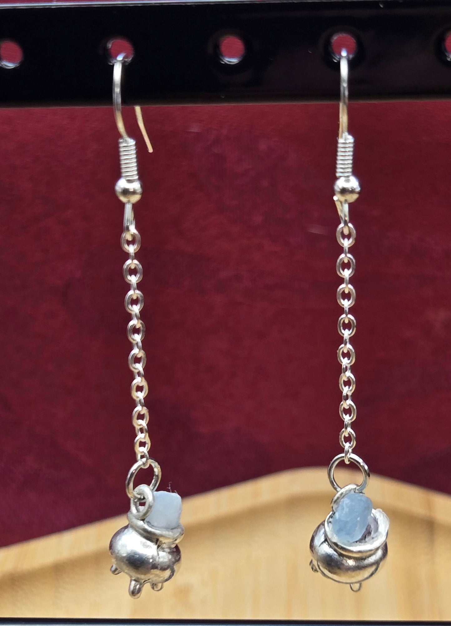 Silver Cauldron Earrings