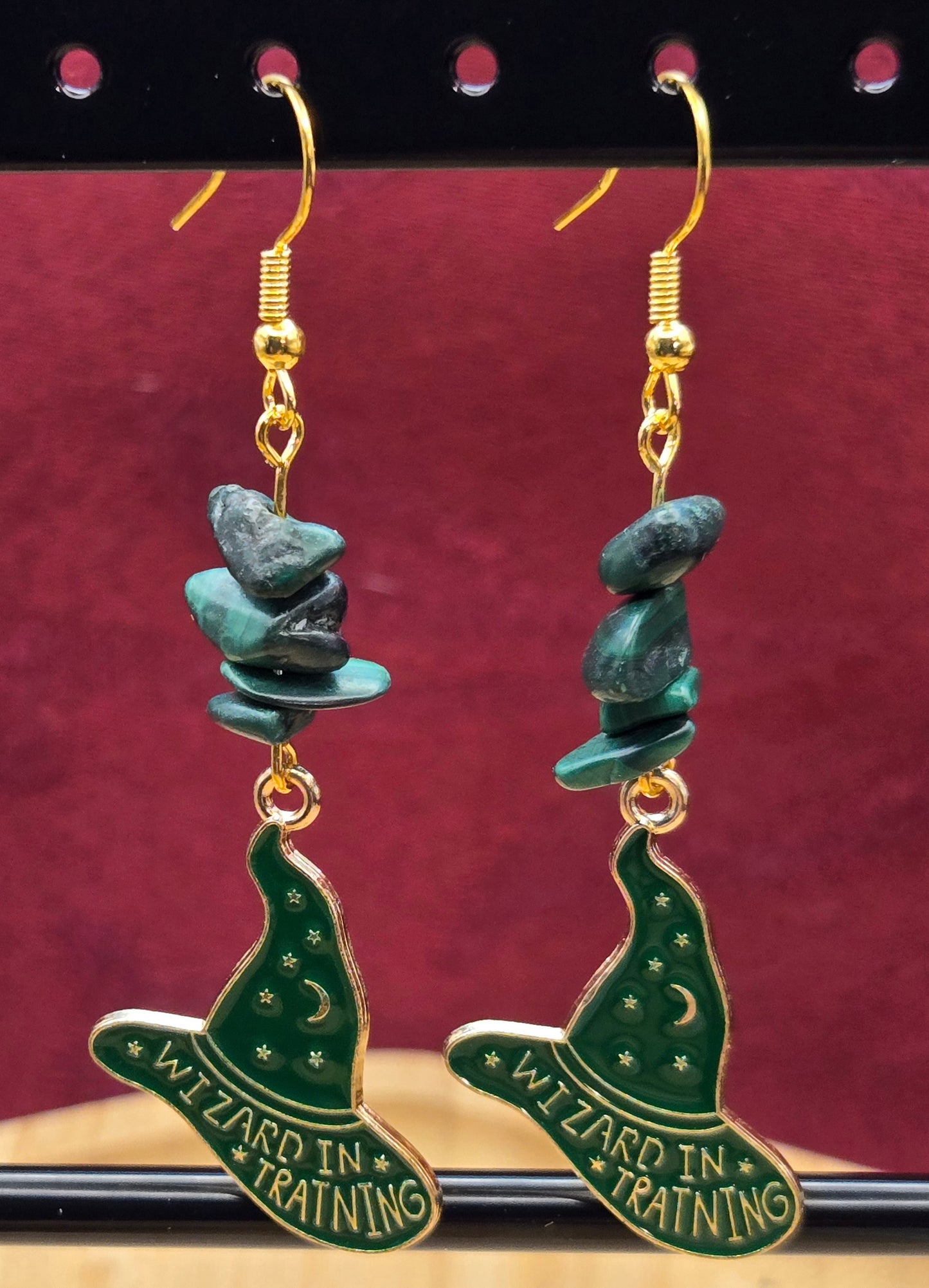 Green Wizard in Training Earrings