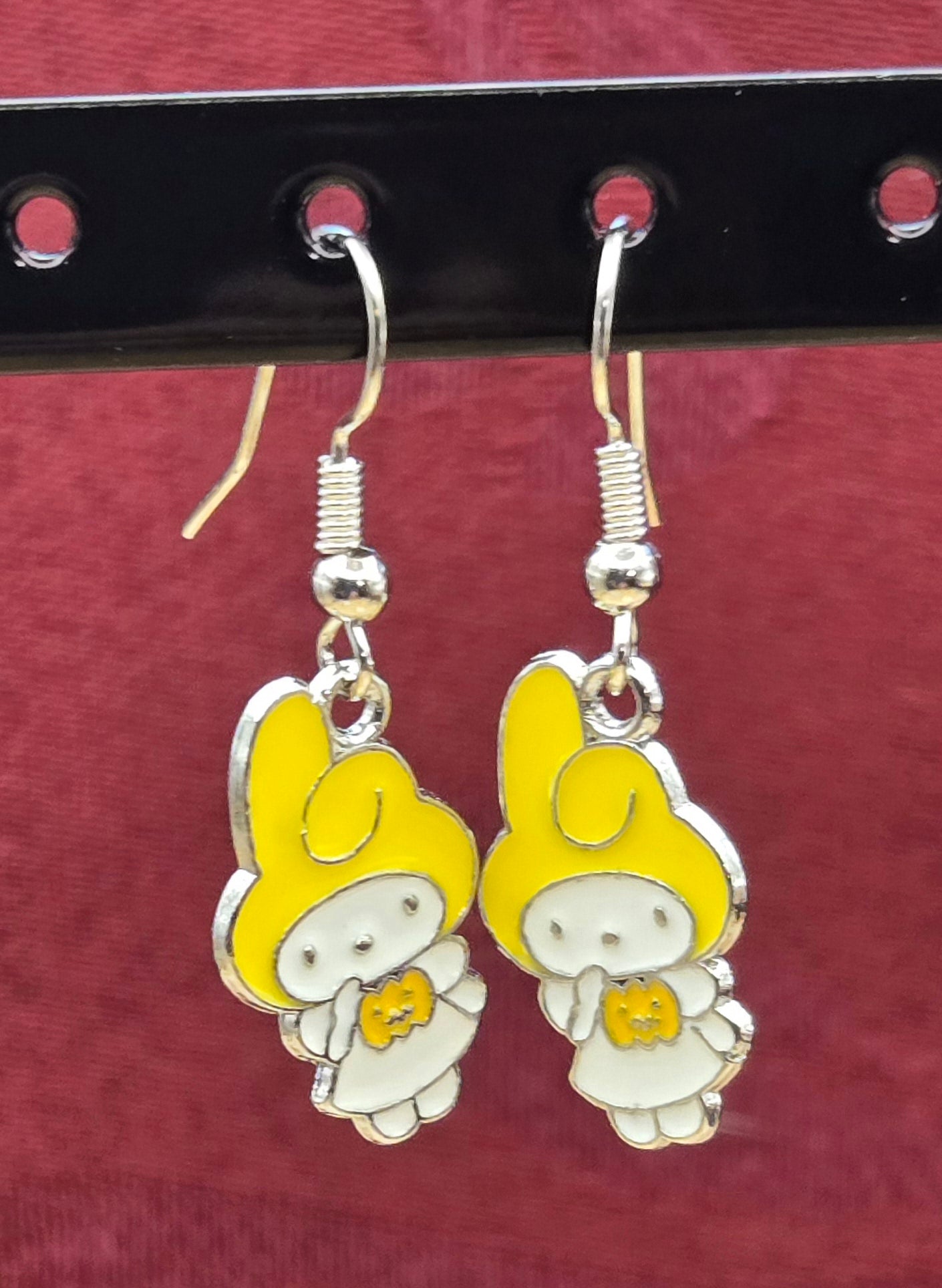 Bunny with Yellow Hat Earrings