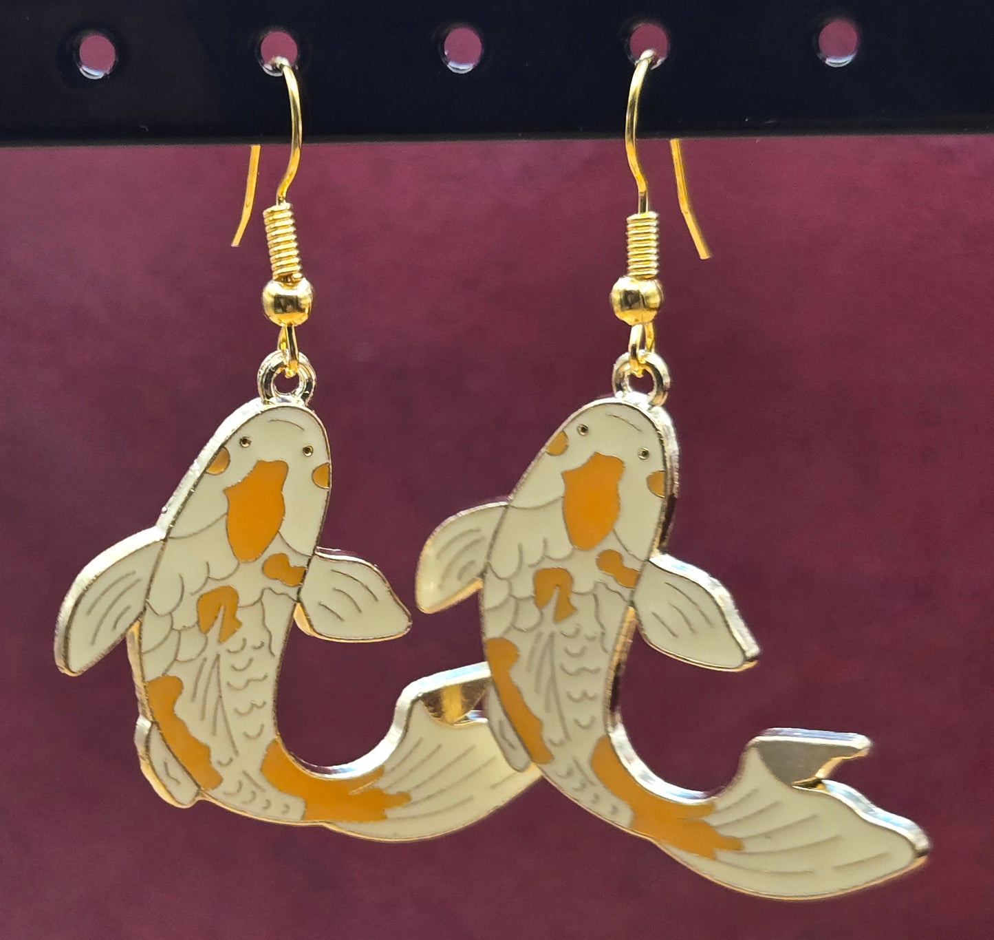 Orange Koi Earrings