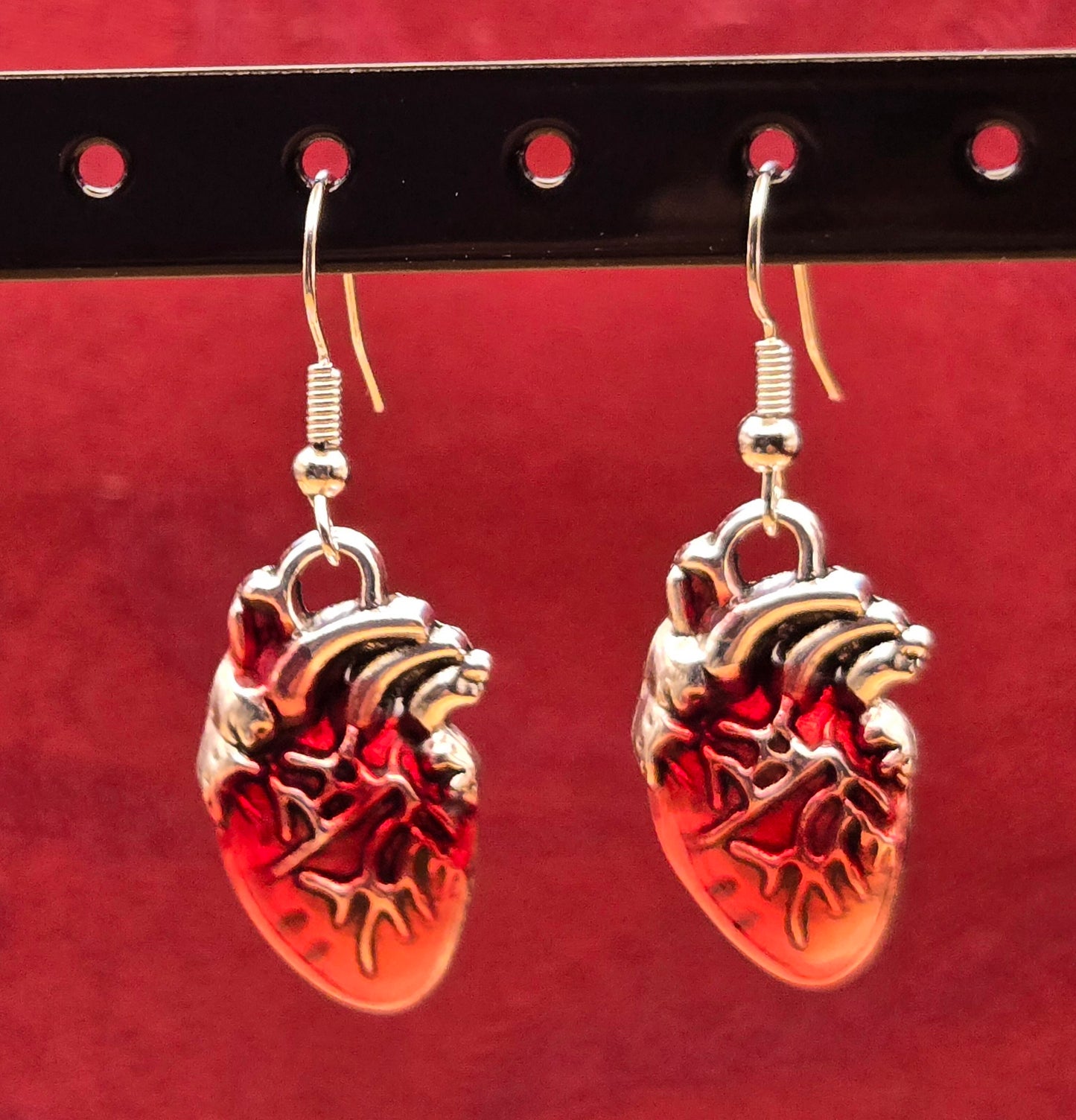 Red Beating Heart Earrings