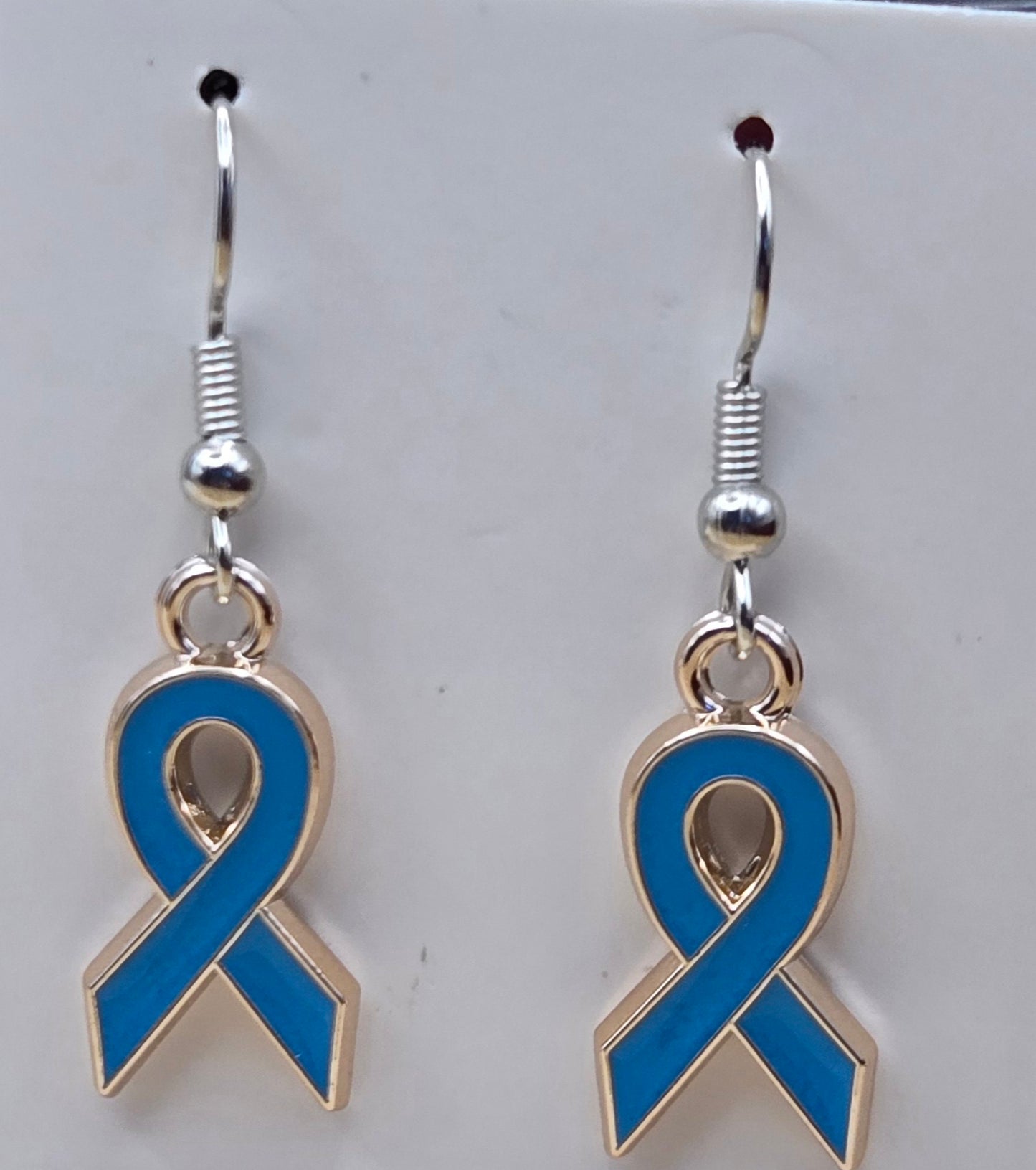 Blue Awareness Ribbon Earrings