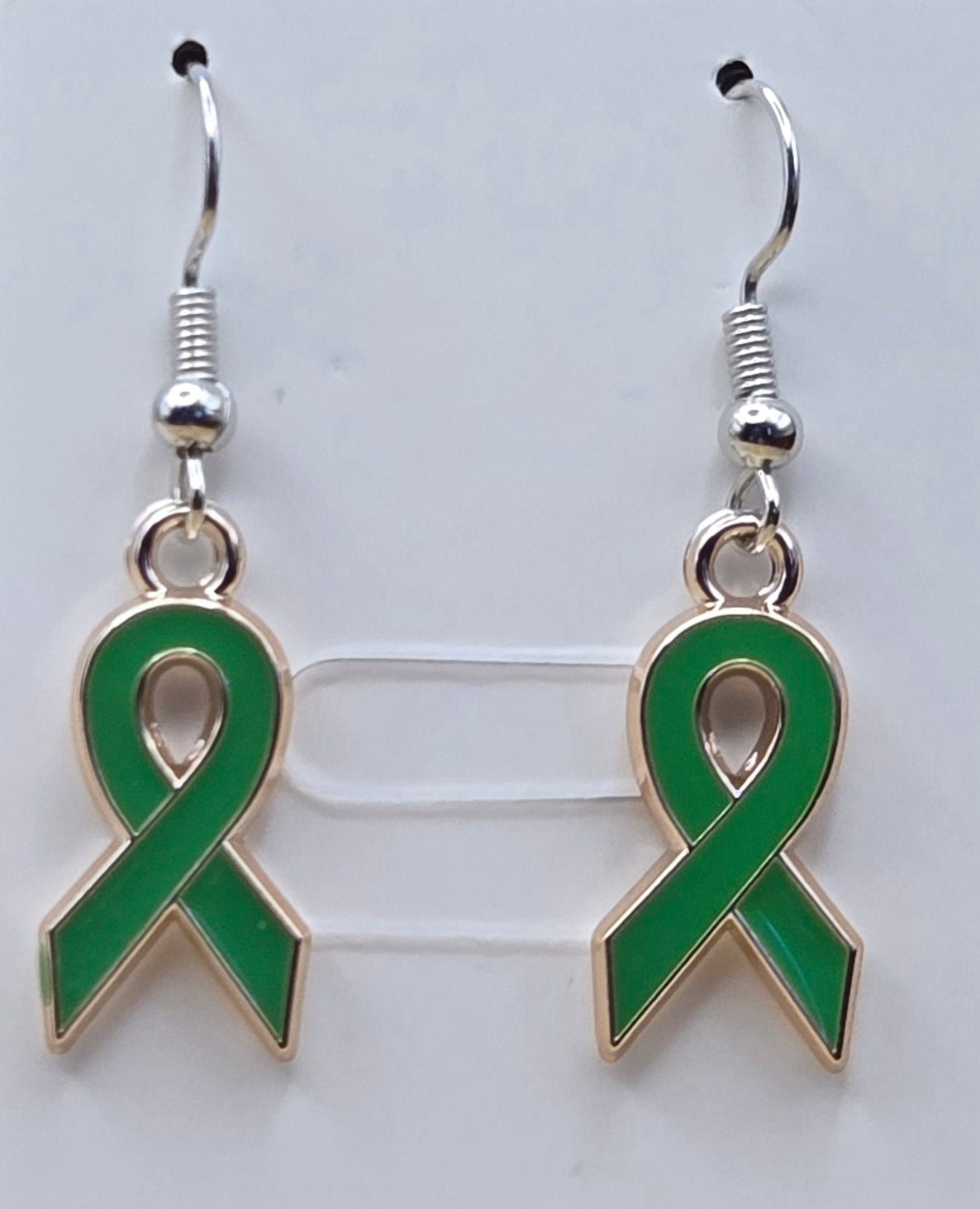 Green Awareness Ribbon Earrings