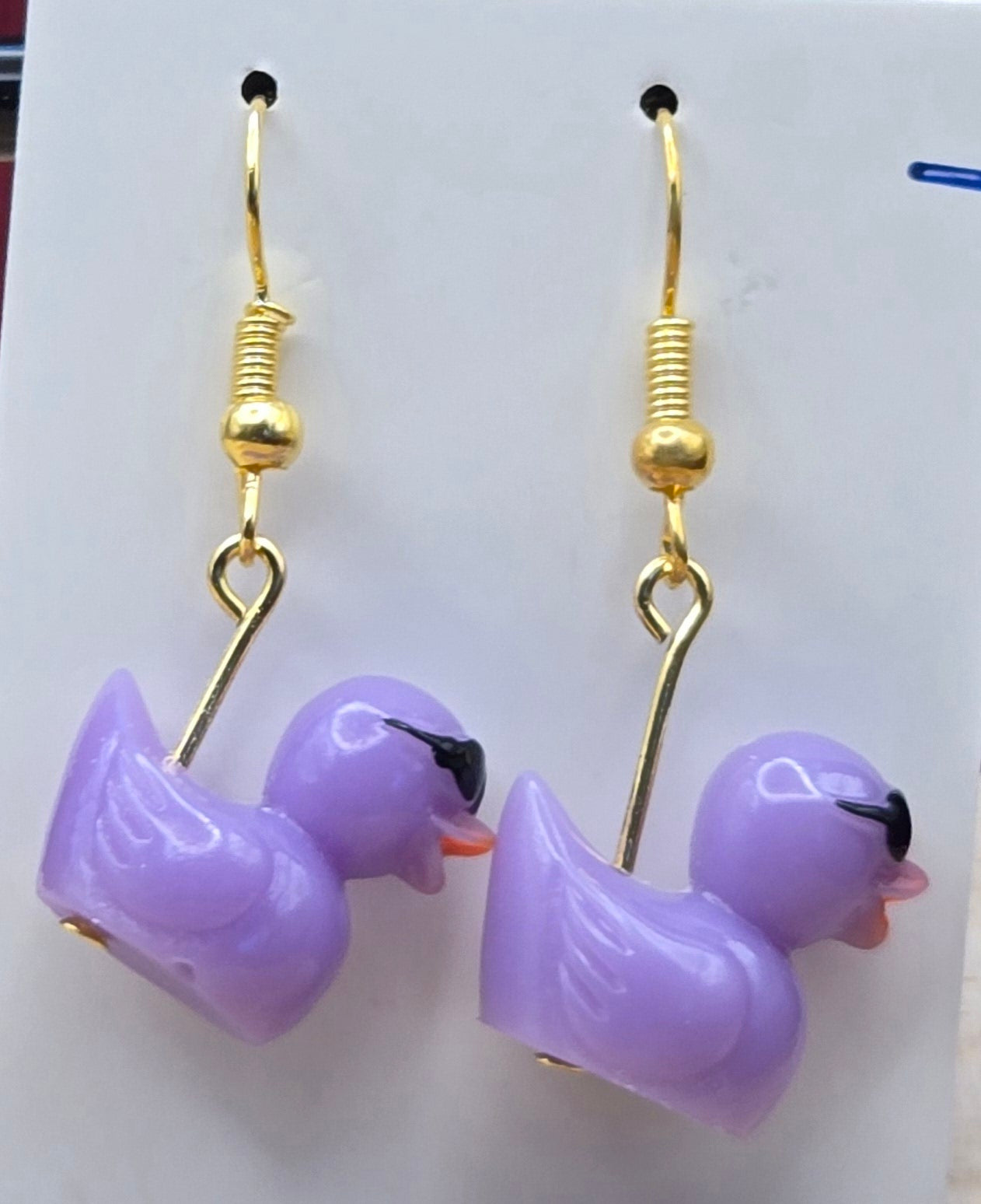 Purple Duck with Sunglasses Earrings