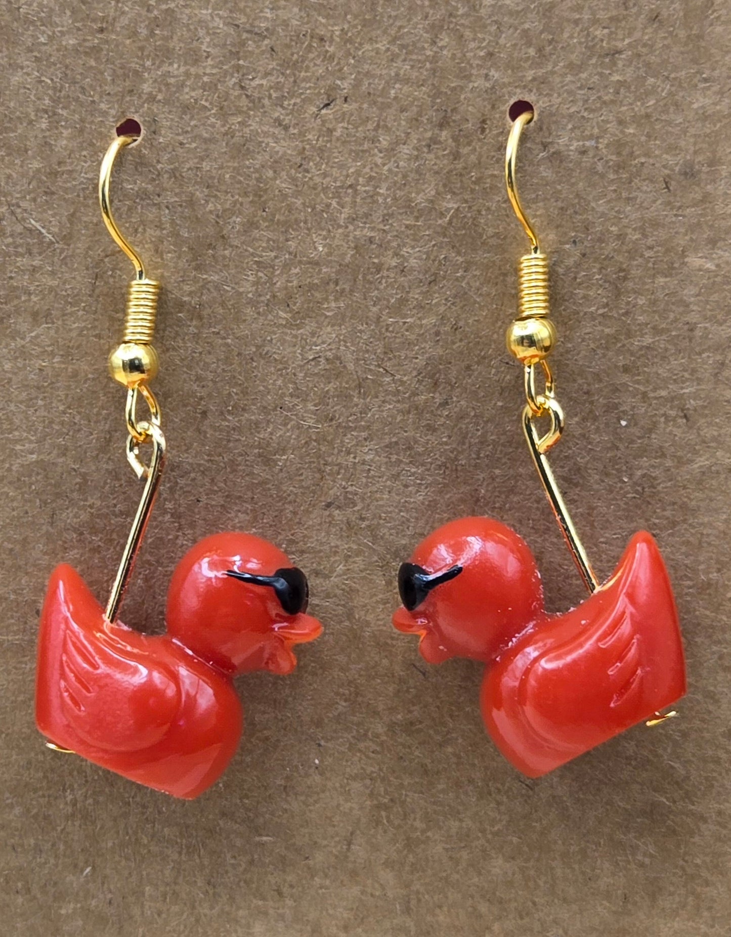 Red Duck with Sunglasses Earrings