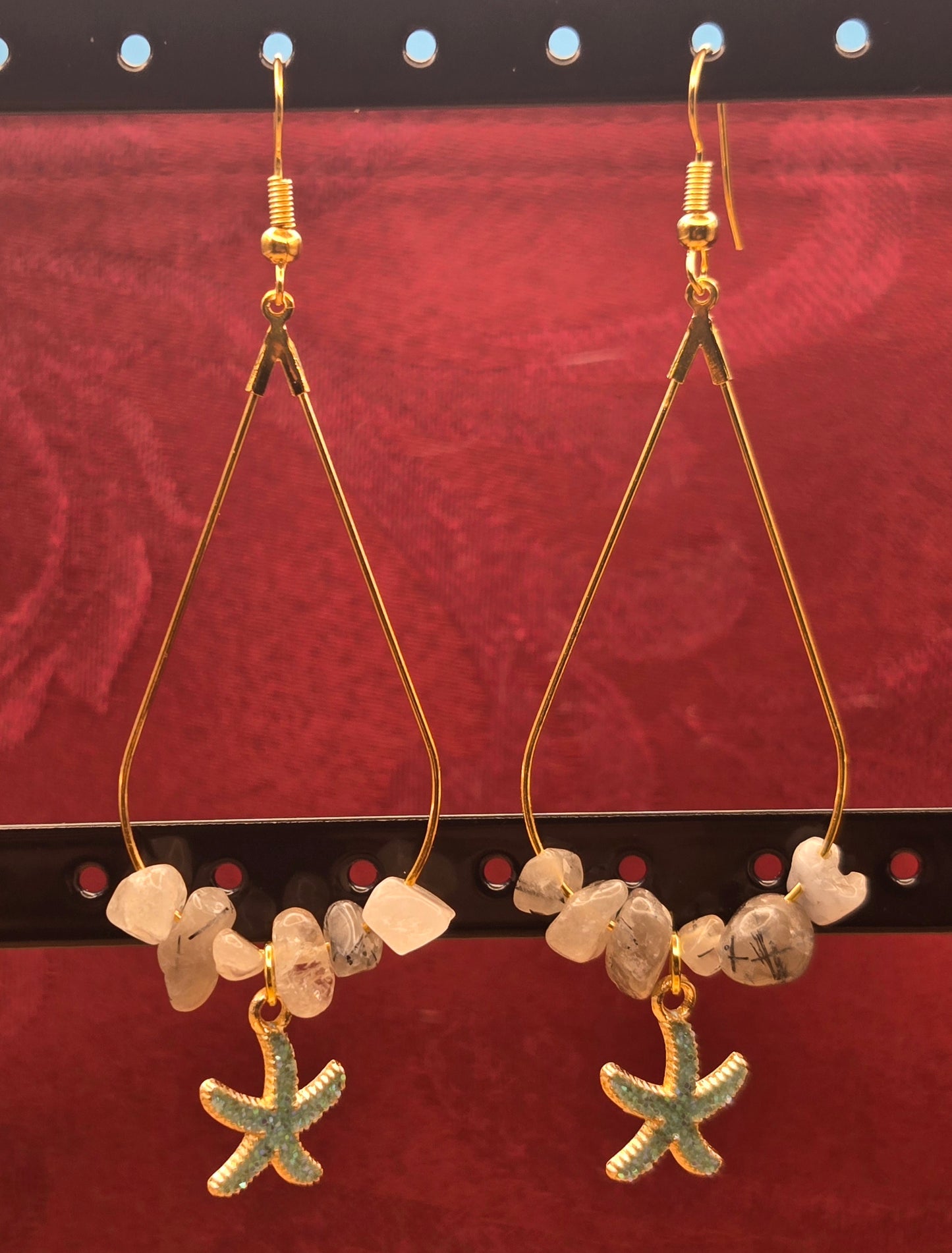 Light Green Starfish Earrings