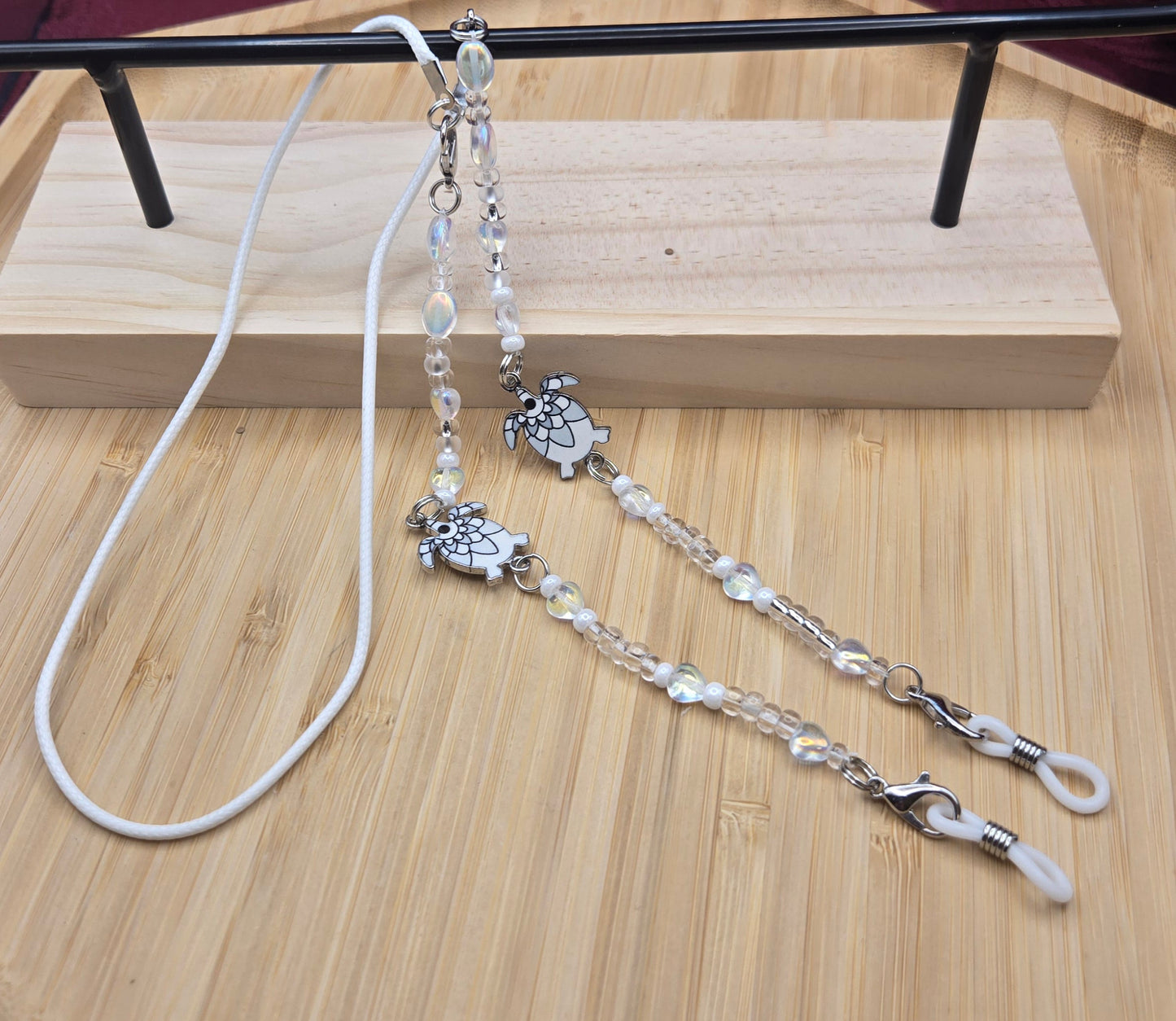 White Turtle Eyeglass Keeper