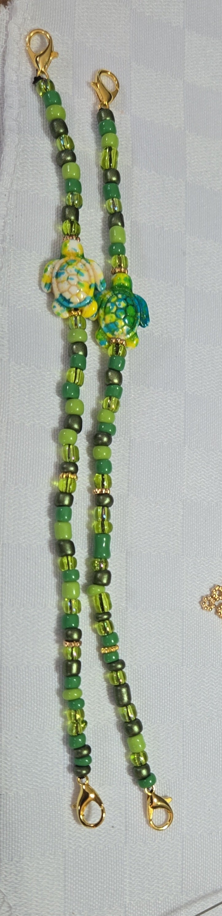 Green and Yellow Turtle Eyeglass Keeper