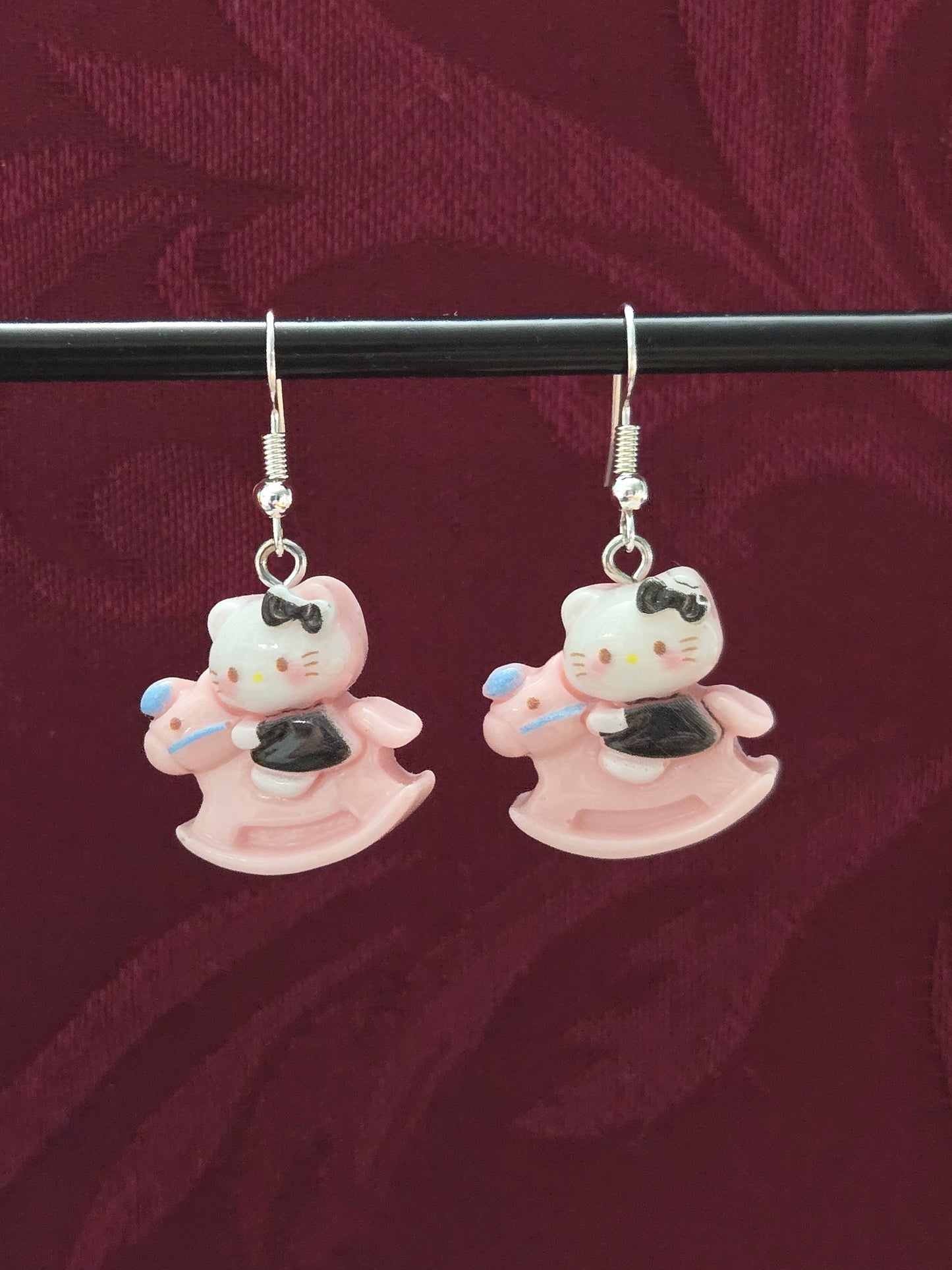 Cat on Rocking Horse Earrings