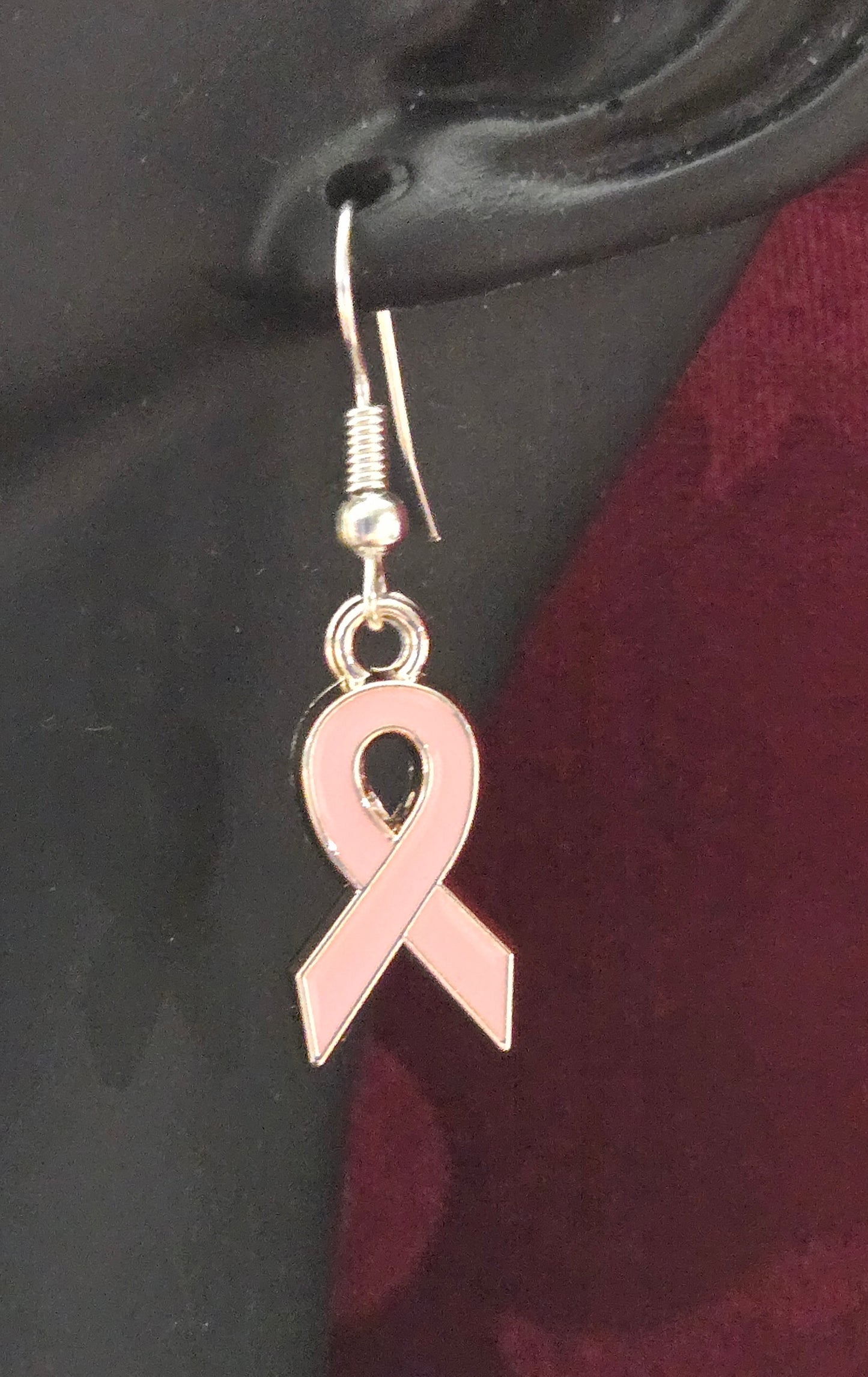 Light Pink Awareness Ribbon Earrings