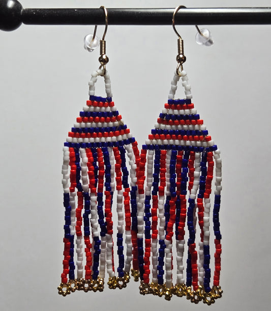 Red, White and Blue Chandelier Earrings