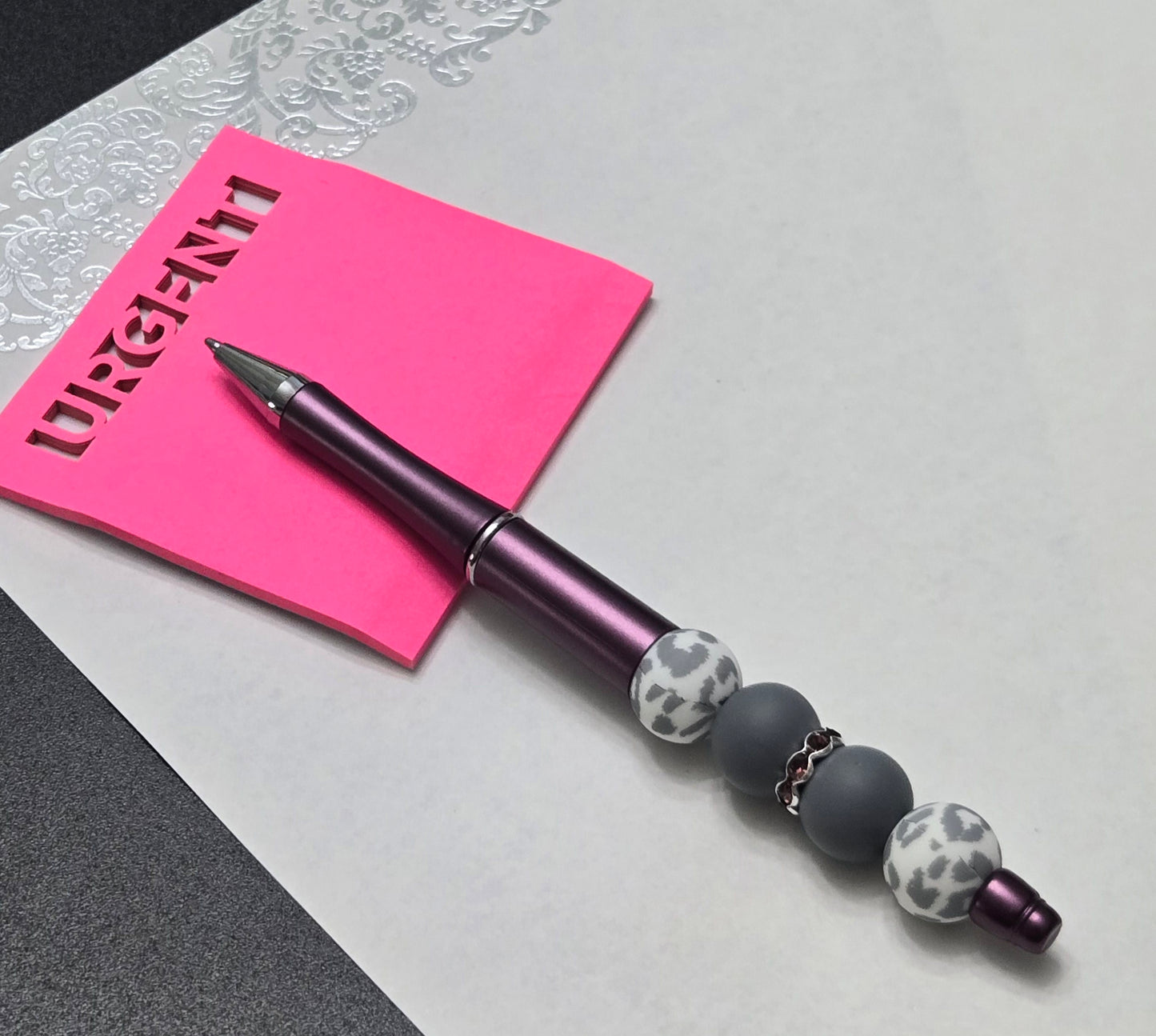 Grey Leopard Print Pen